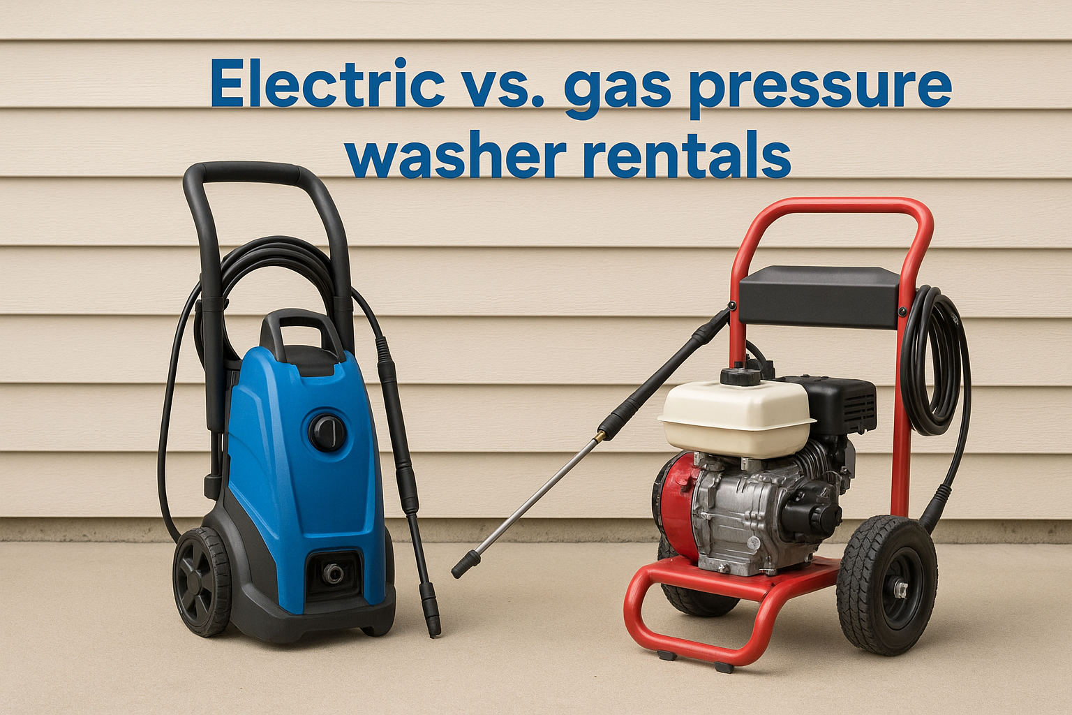 Electric vs. gas pressure washer rentals