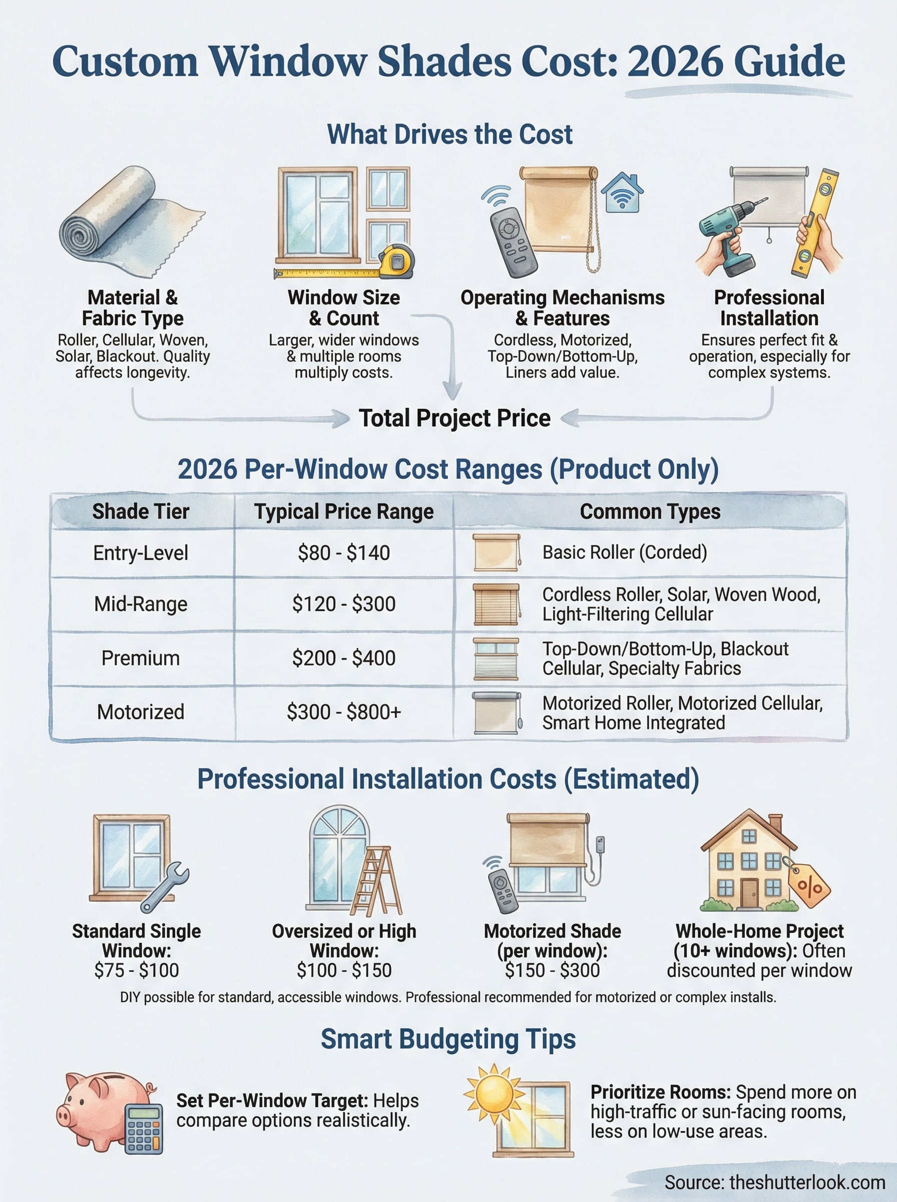 custom window shades cost infographic