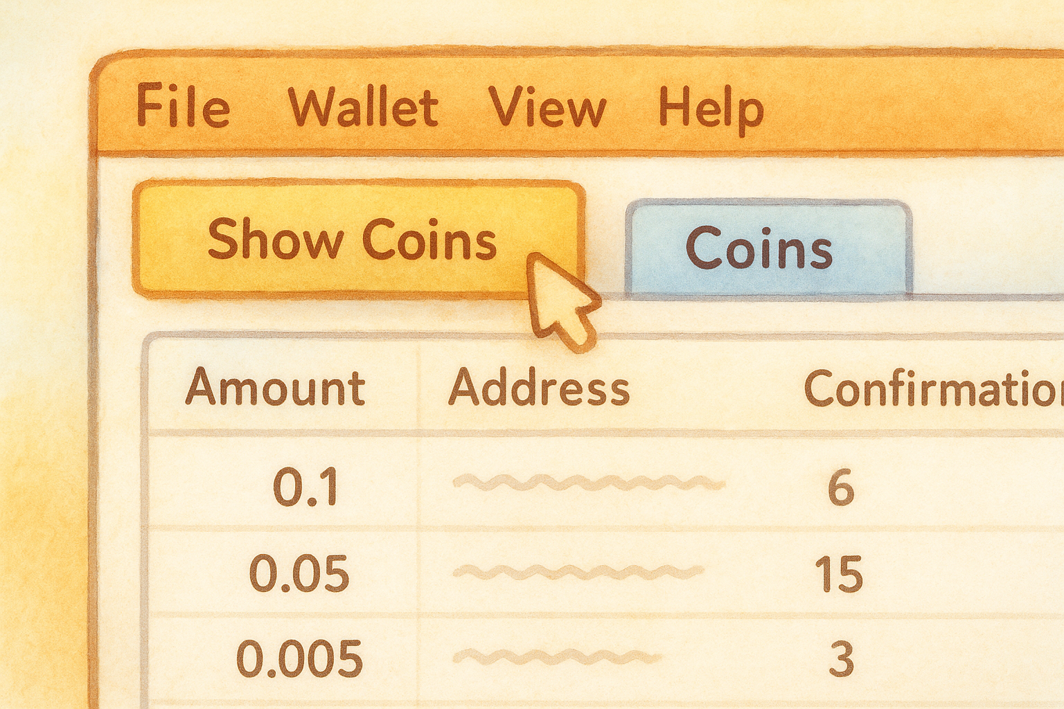 Turn on the Coins tab