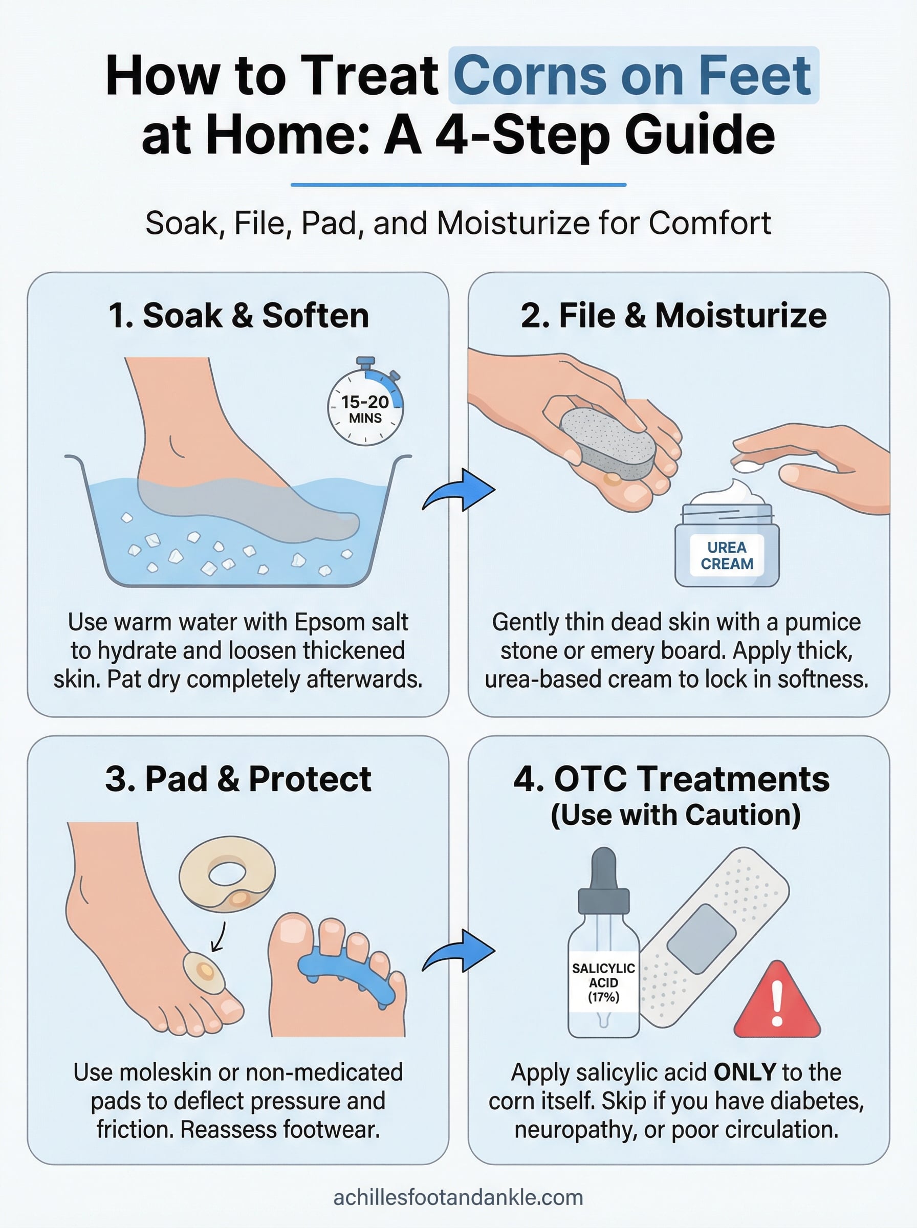 how to treat corns on feet at home infographic