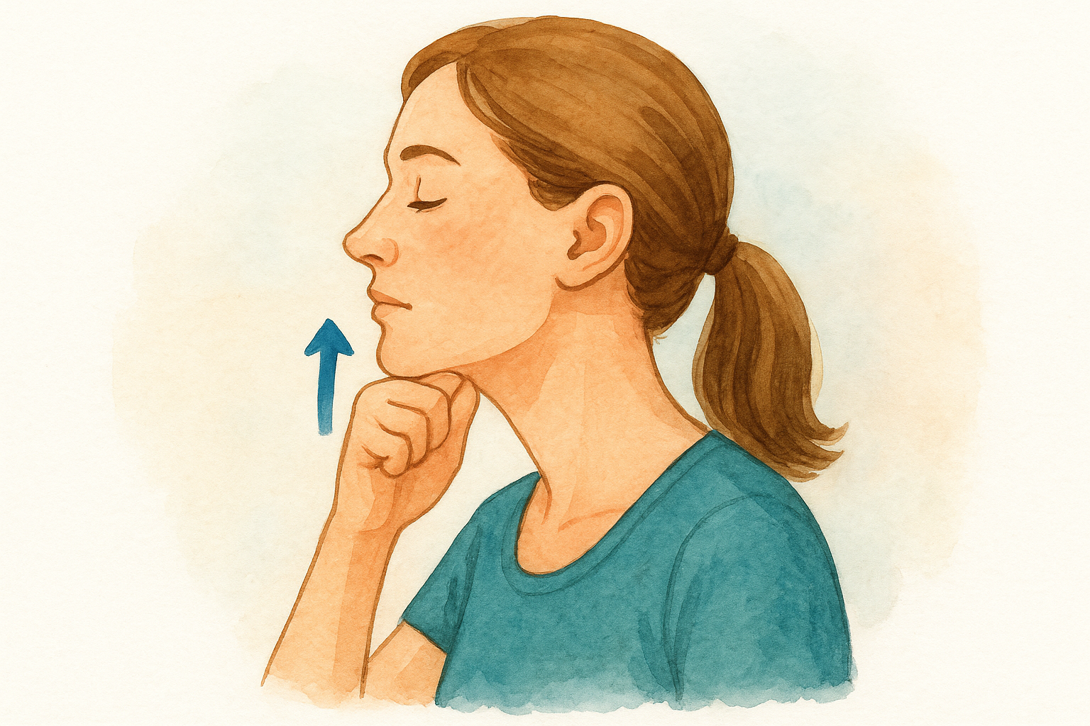 The chin tuck with resistance