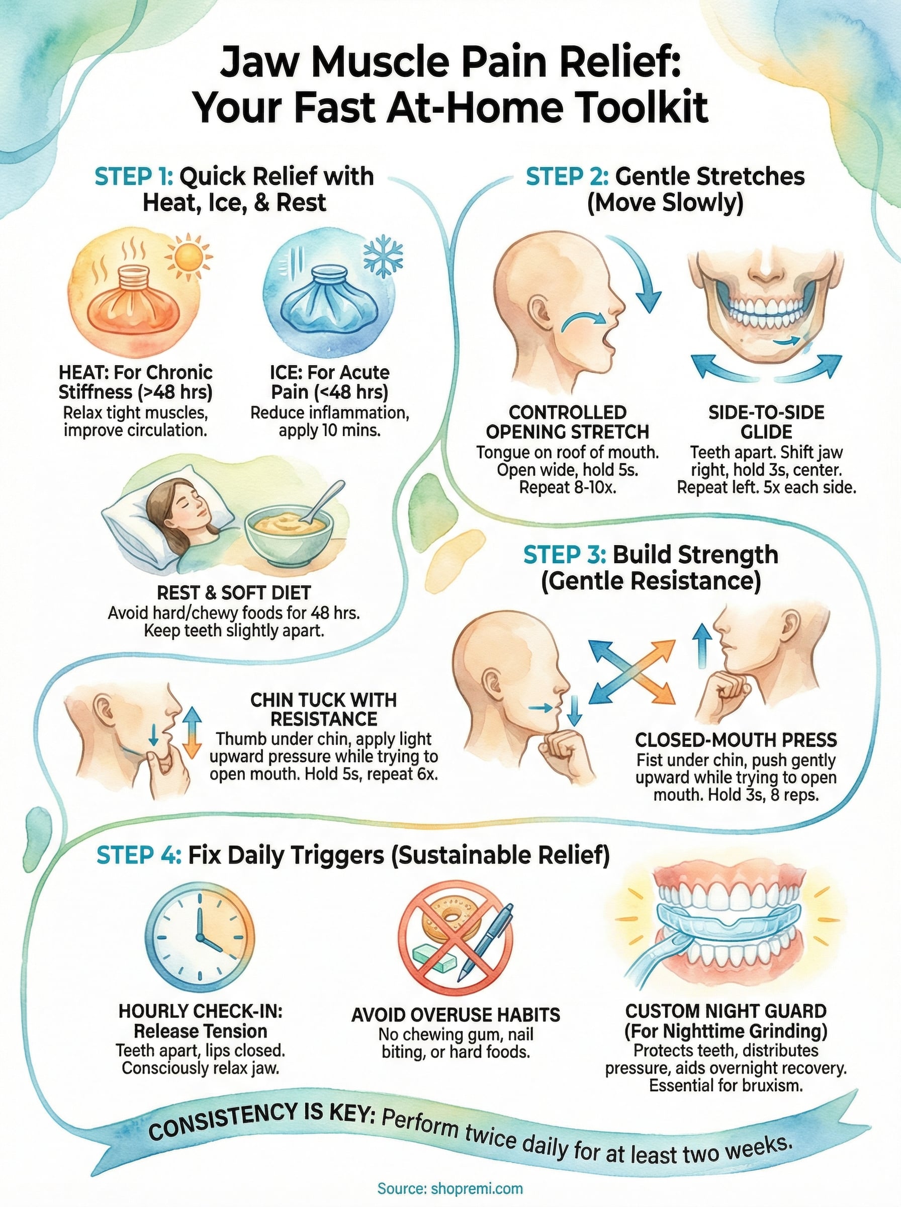 jaw muscle pain relief infographic
