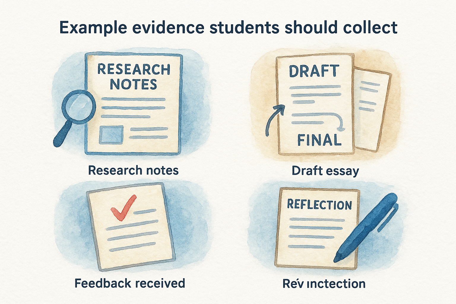Example evidence students should collect