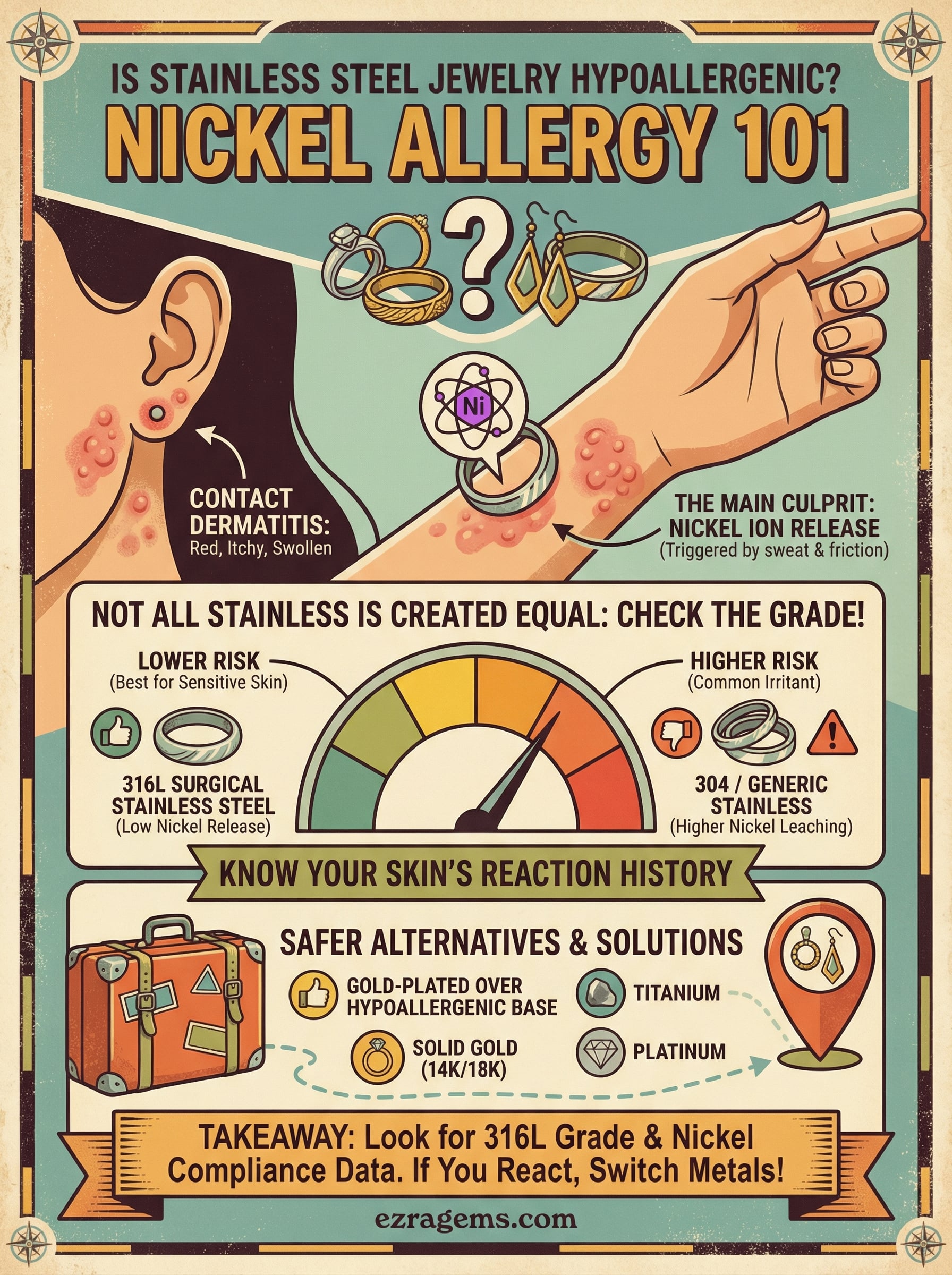 is stainless steel jewelry hypoallergenic infographic
