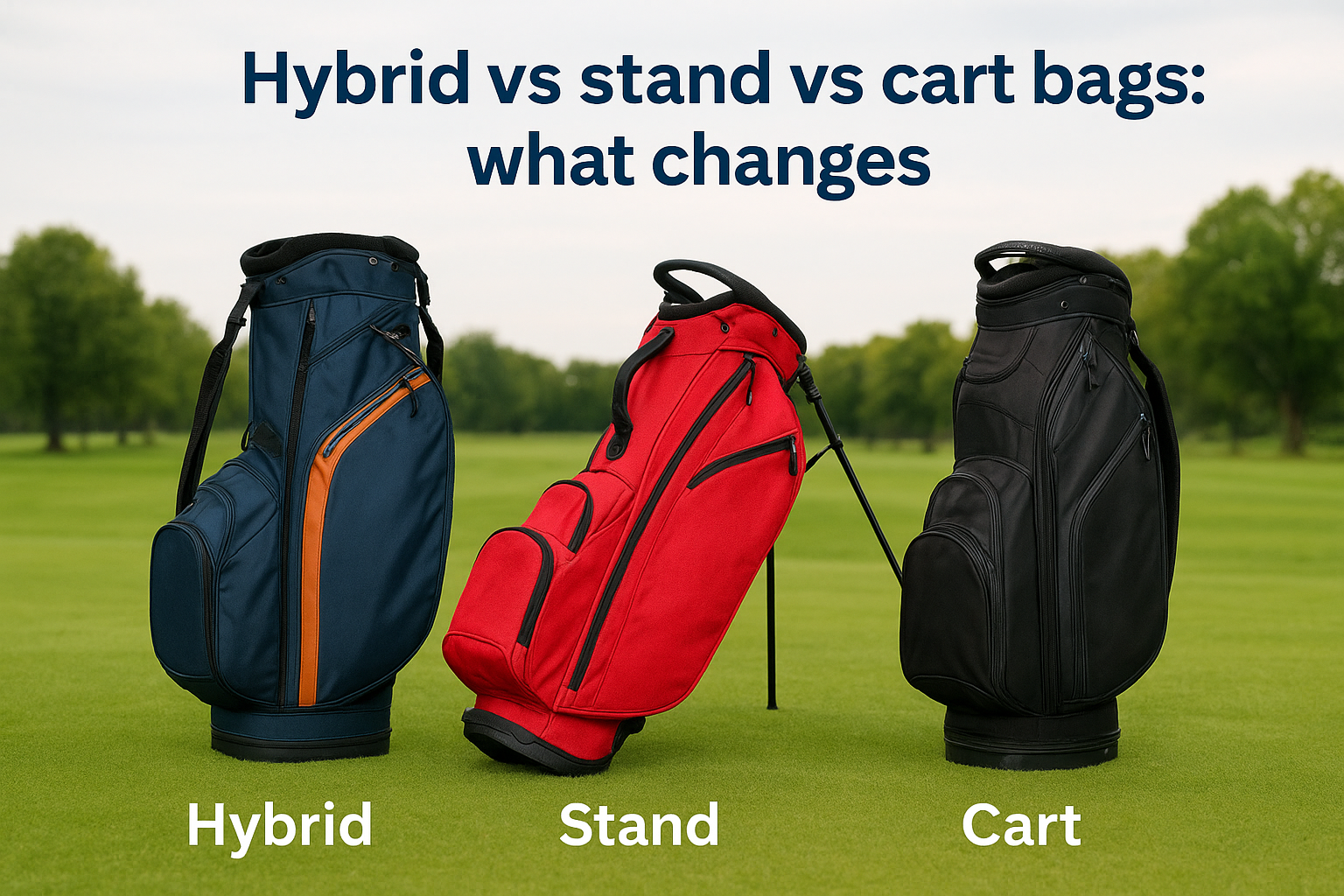 Hybrid vs stand vs cart bags: what changes