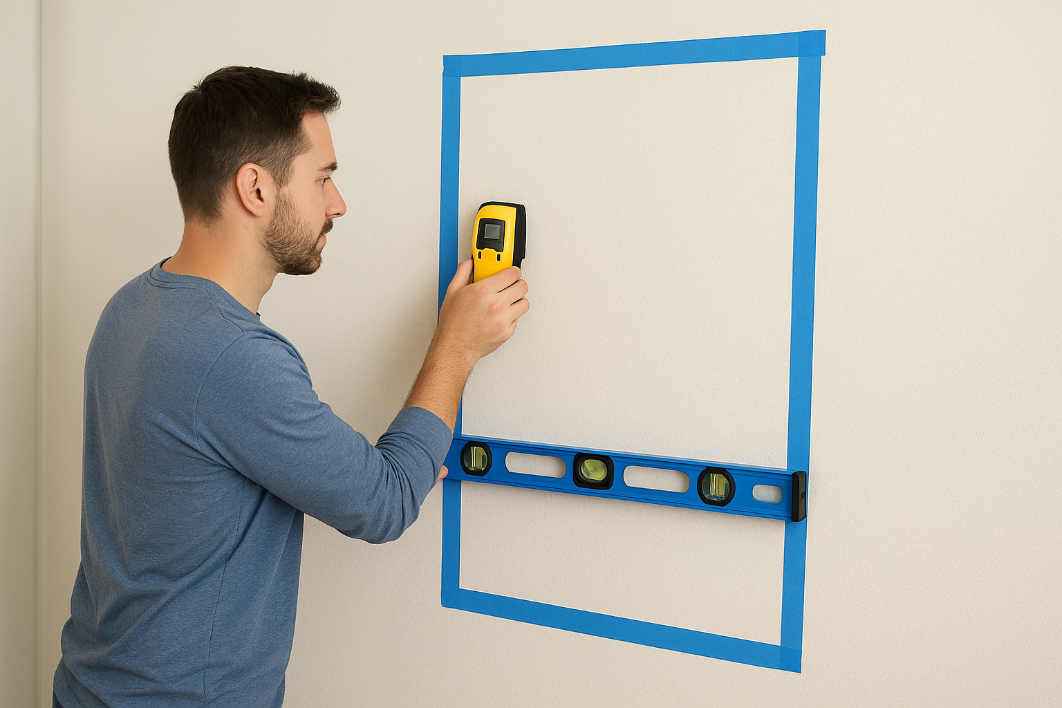 Mark the door position on the wall