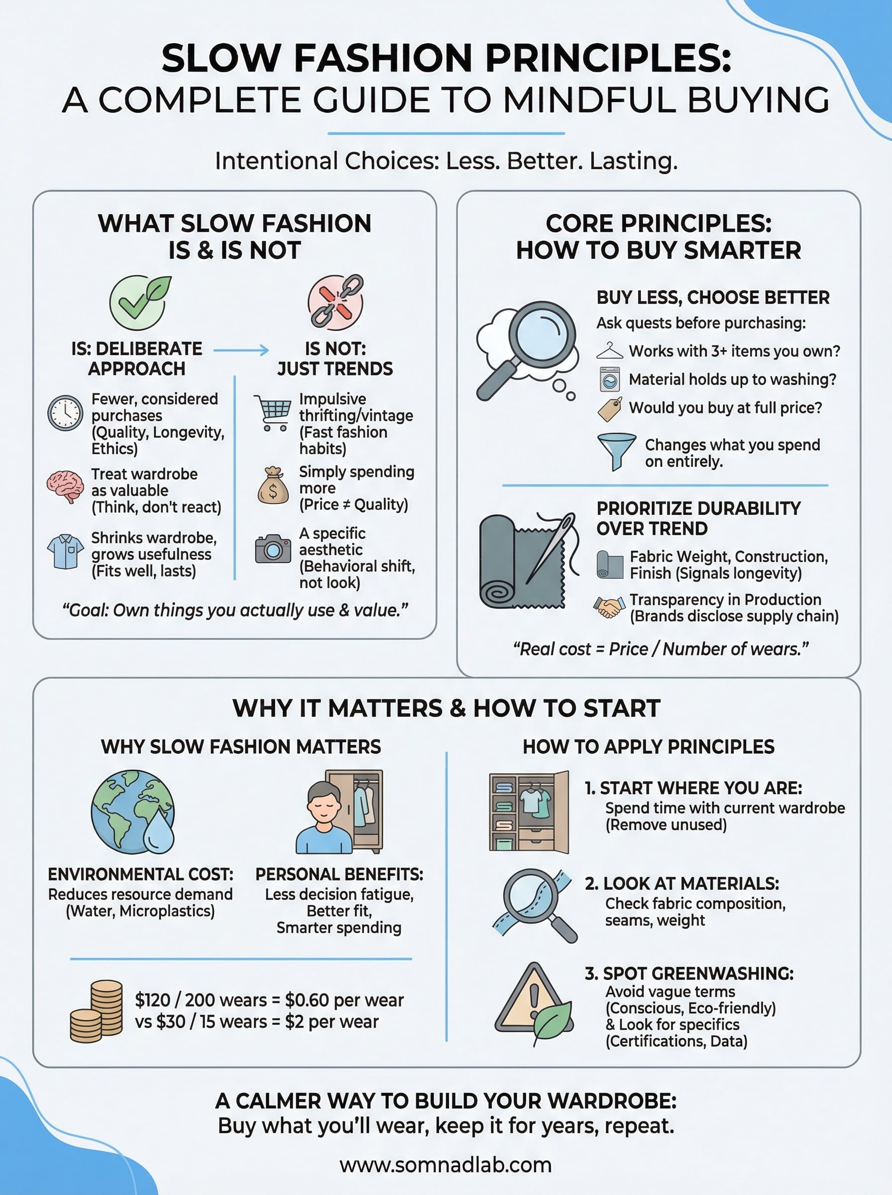 slow fashion principles infographic