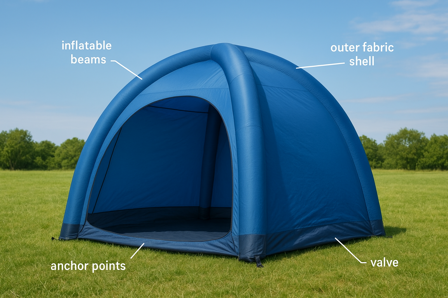 The basic anatomy of an inflatable tent