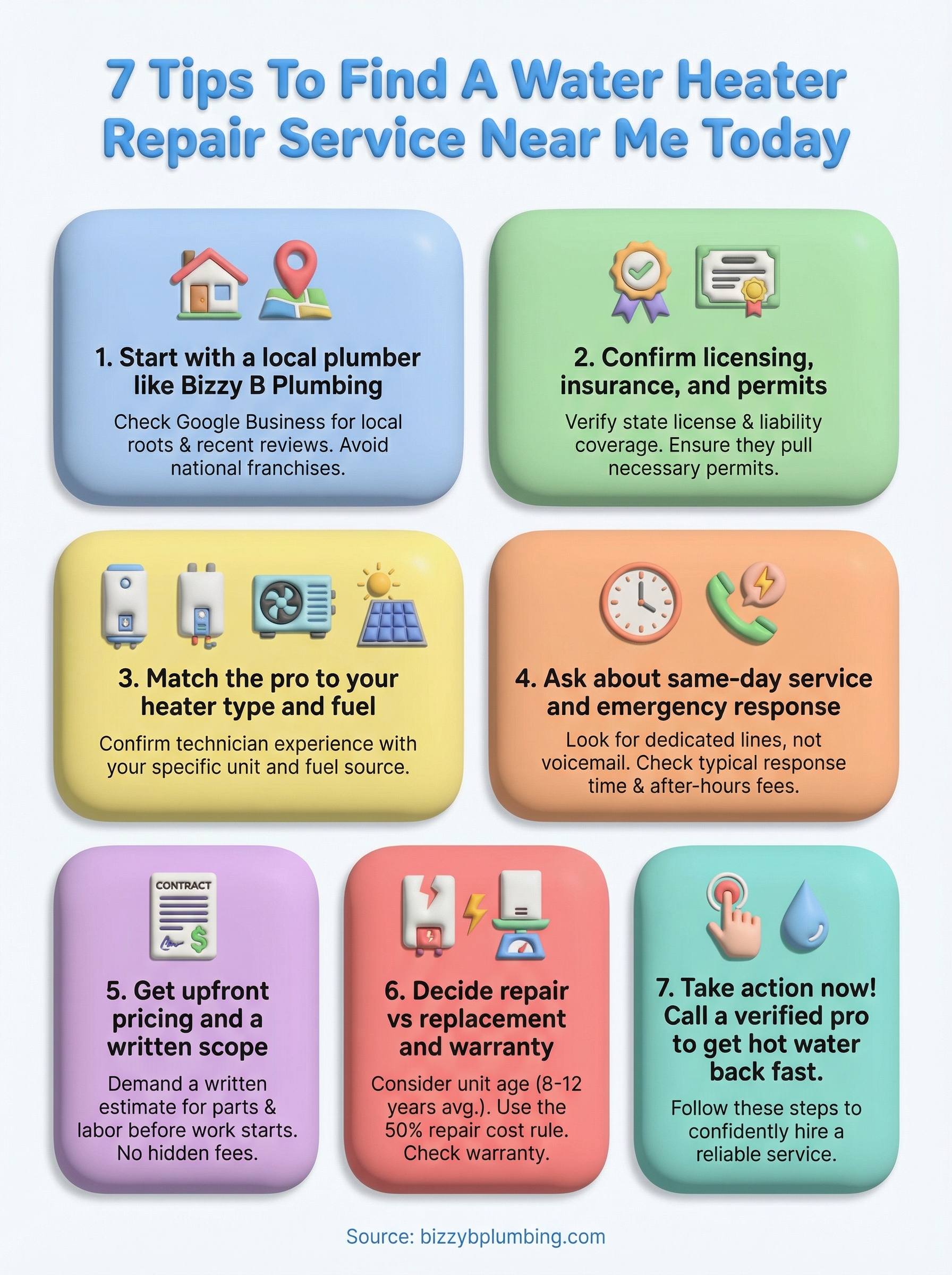 water heater repair service near me infographic
