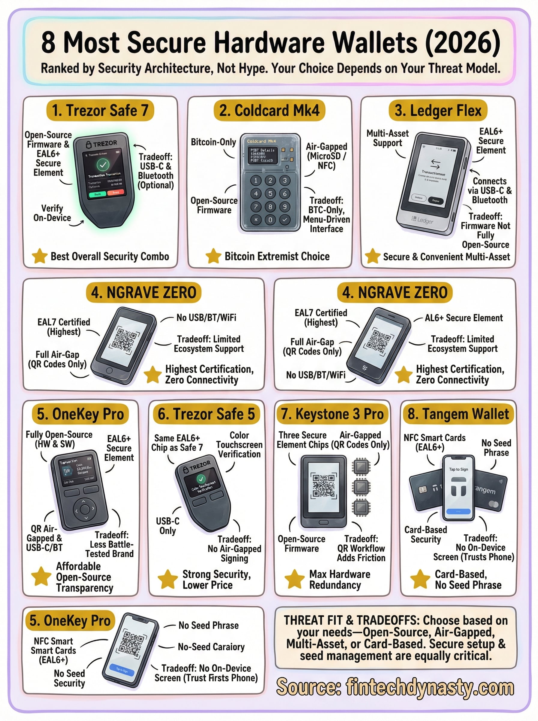 most secure hardware wallet infographic