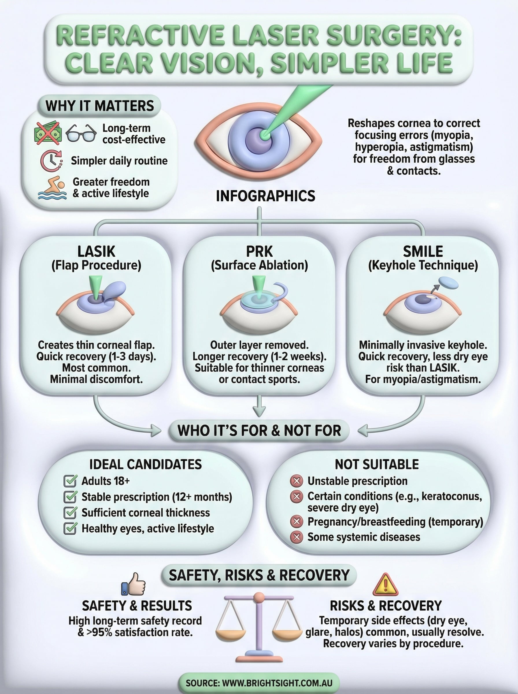 refractive laser surgery infographic