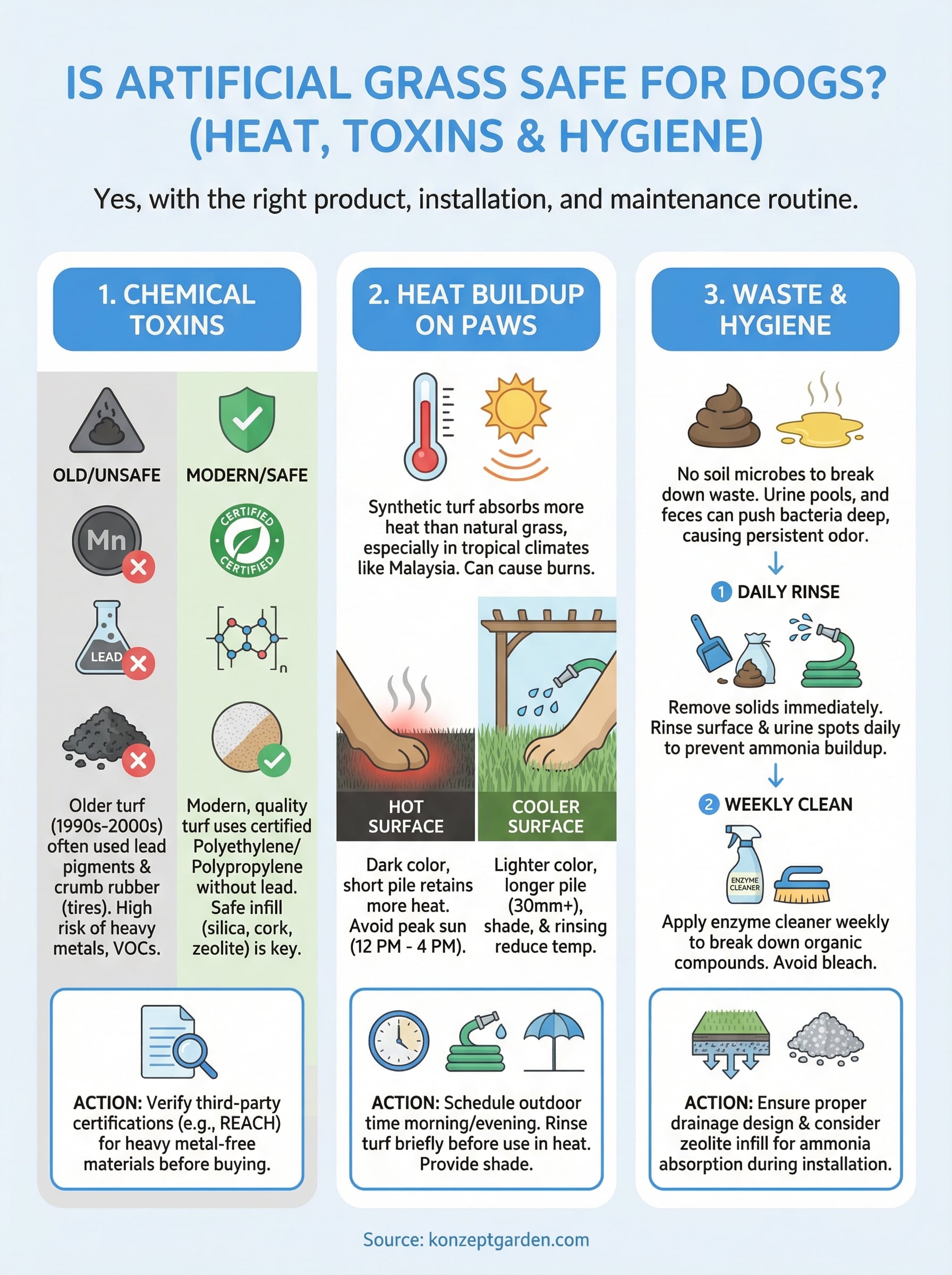is artificial grass safe for dogs infographic