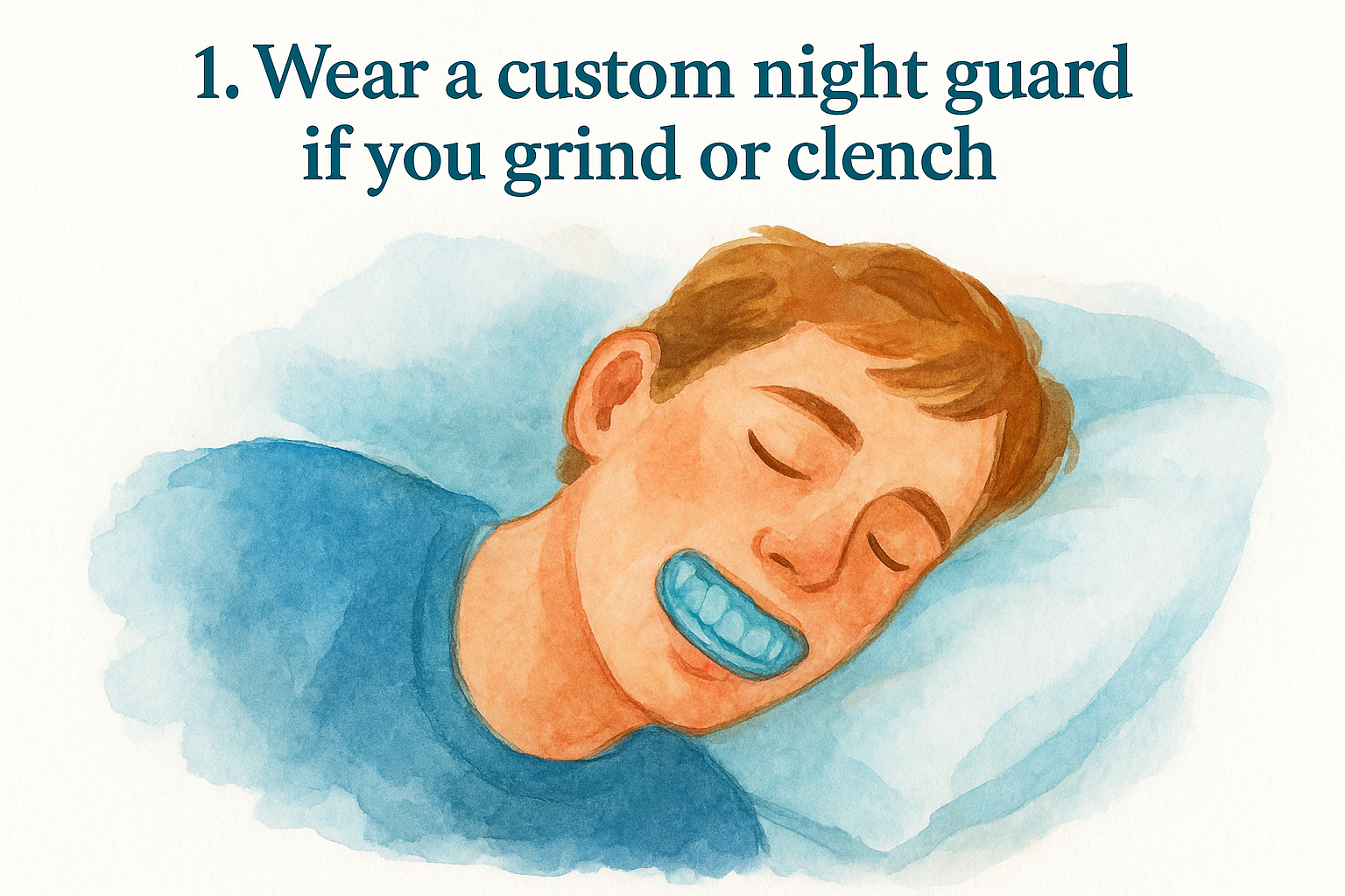 1. Wear a custom night guard if you grind or clench