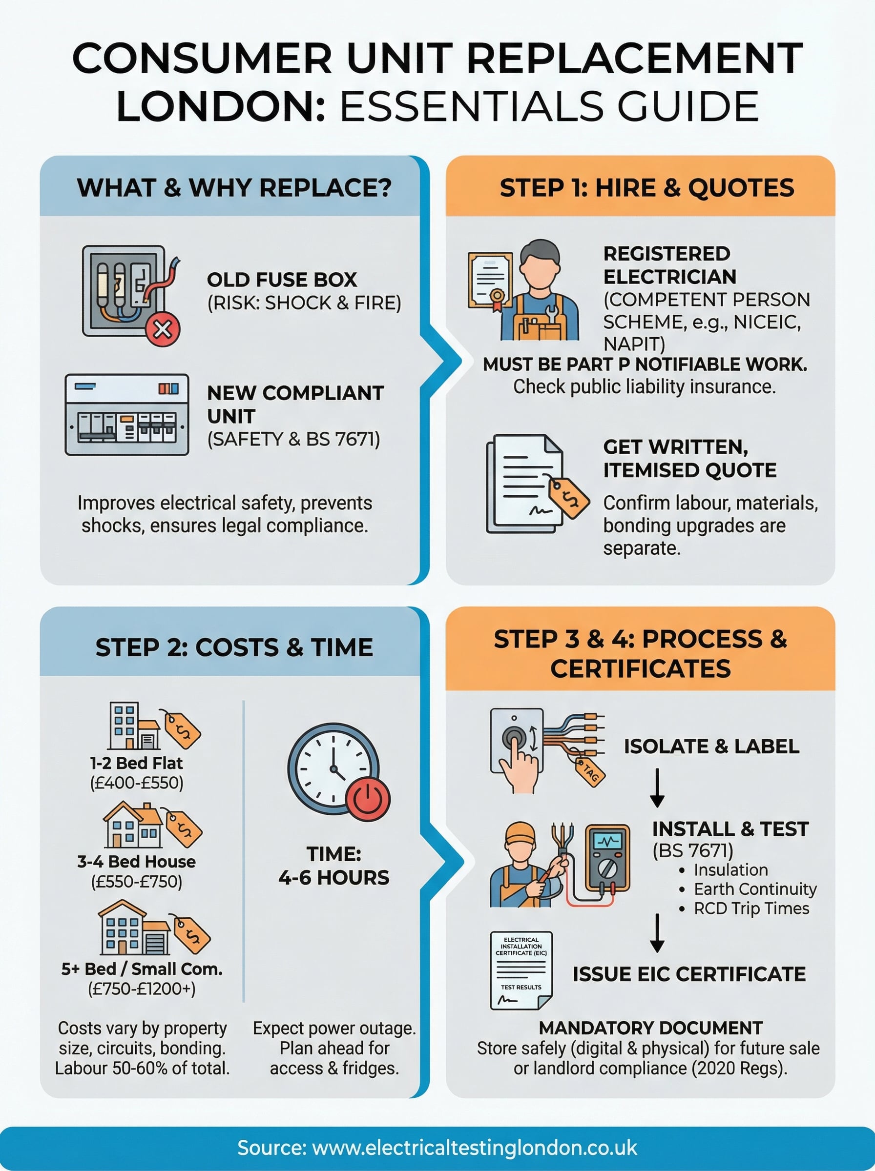 consumer unit replacement london infographic