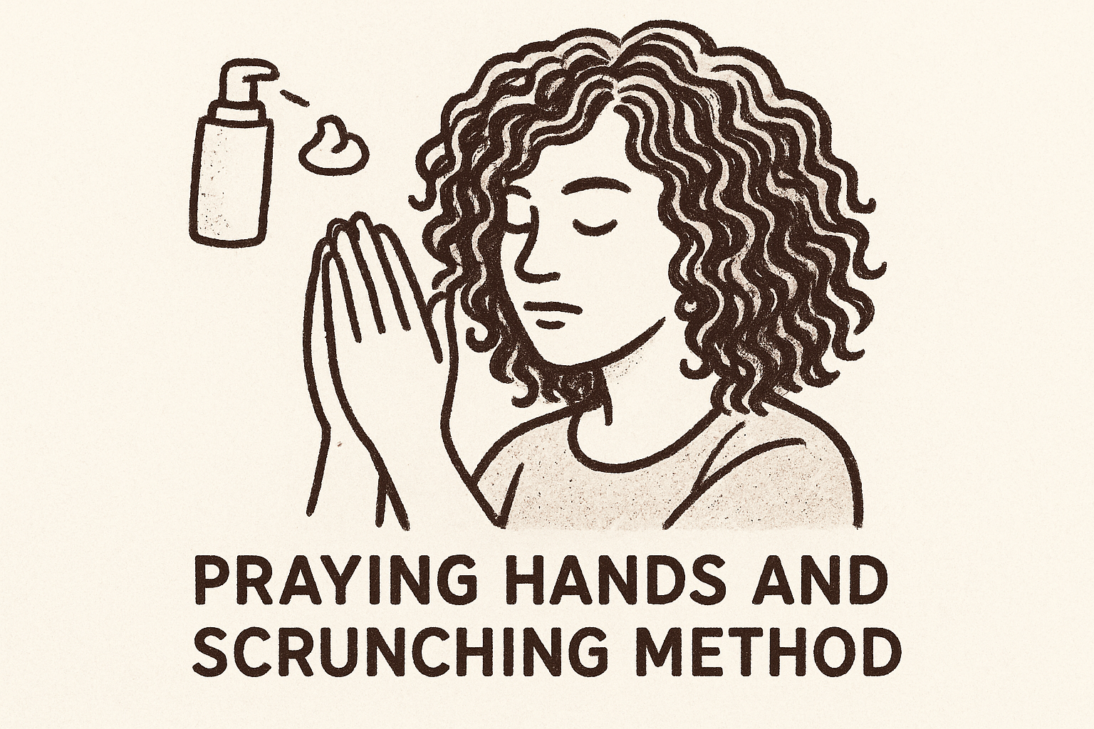 Apply with the praying hands and scrunching method