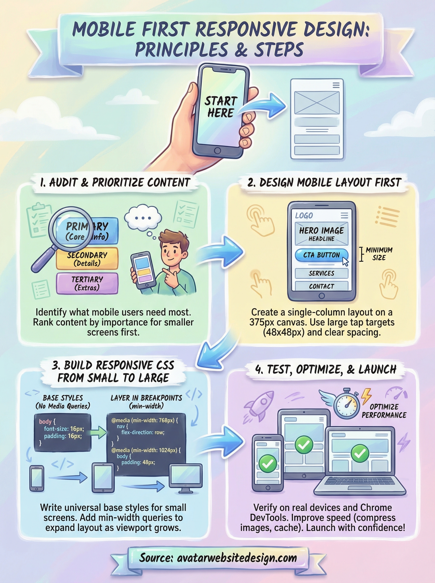 mobile first responsive design infographic