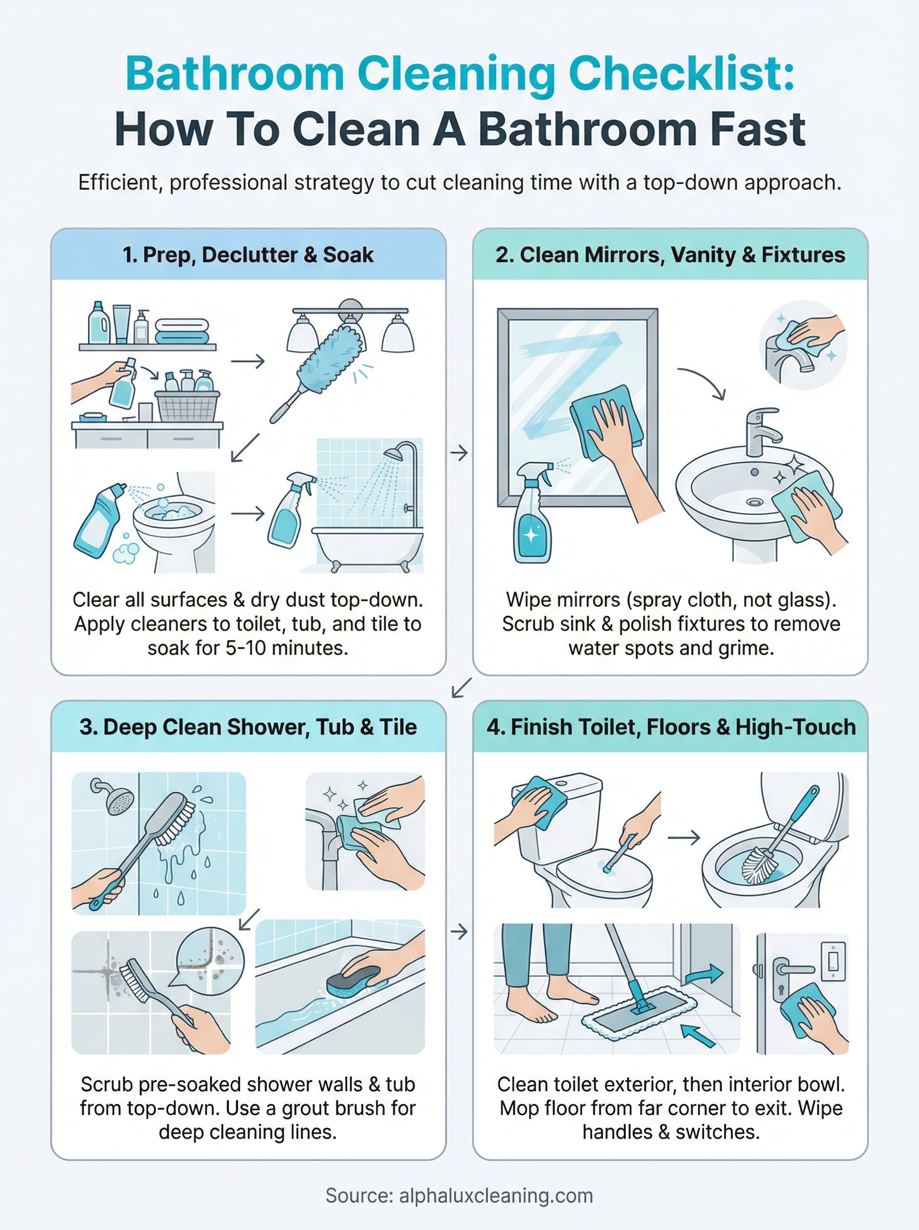 how to clean a bathroom infographic