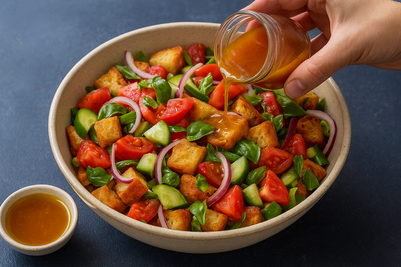 Assembling the salad