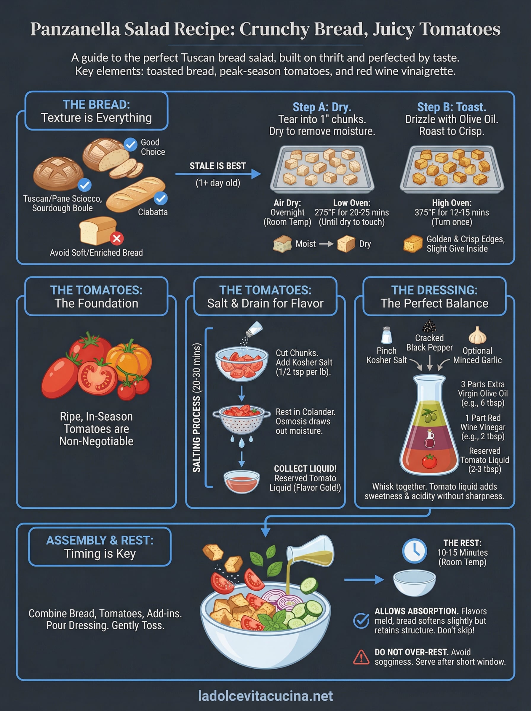 panzanella salad recipe infographic