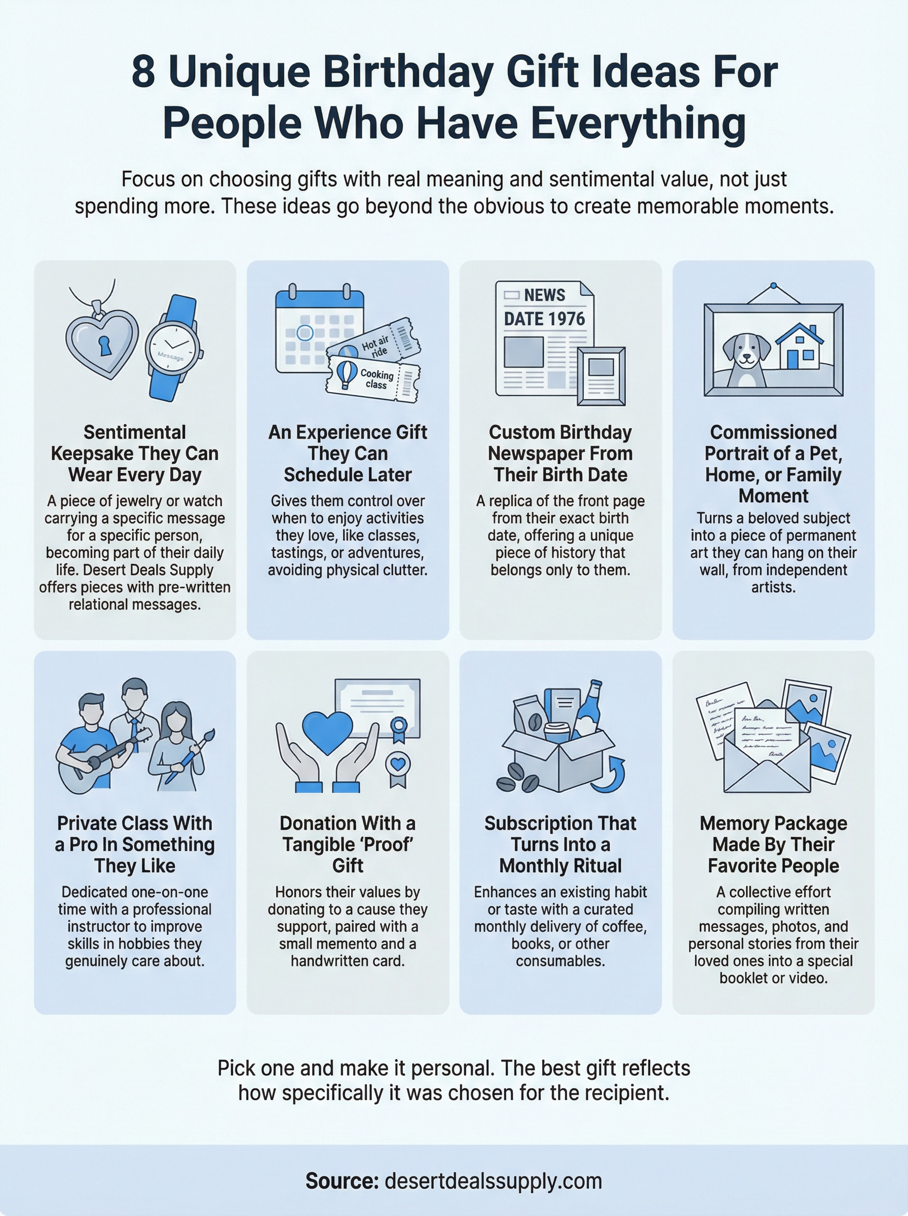 unique birthday gift ideas infographic