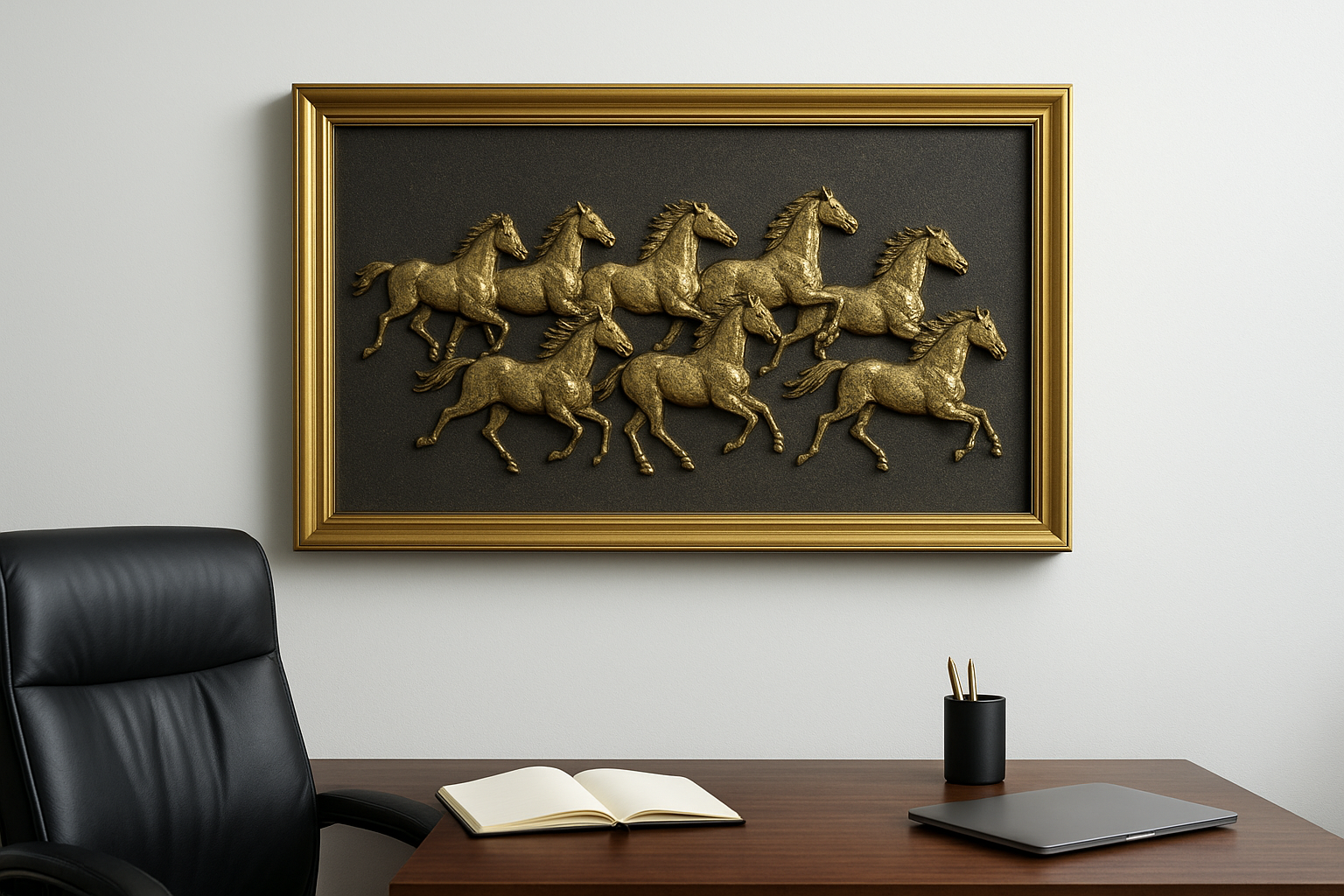 2. Seven Running Horses pyrite frame for executive offices