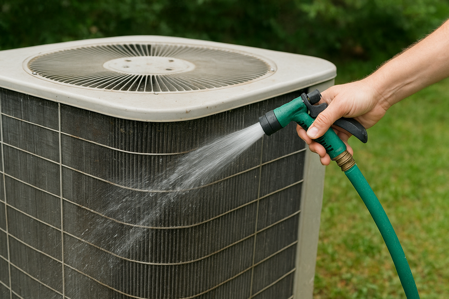 How to rinse the condenser coil safely
