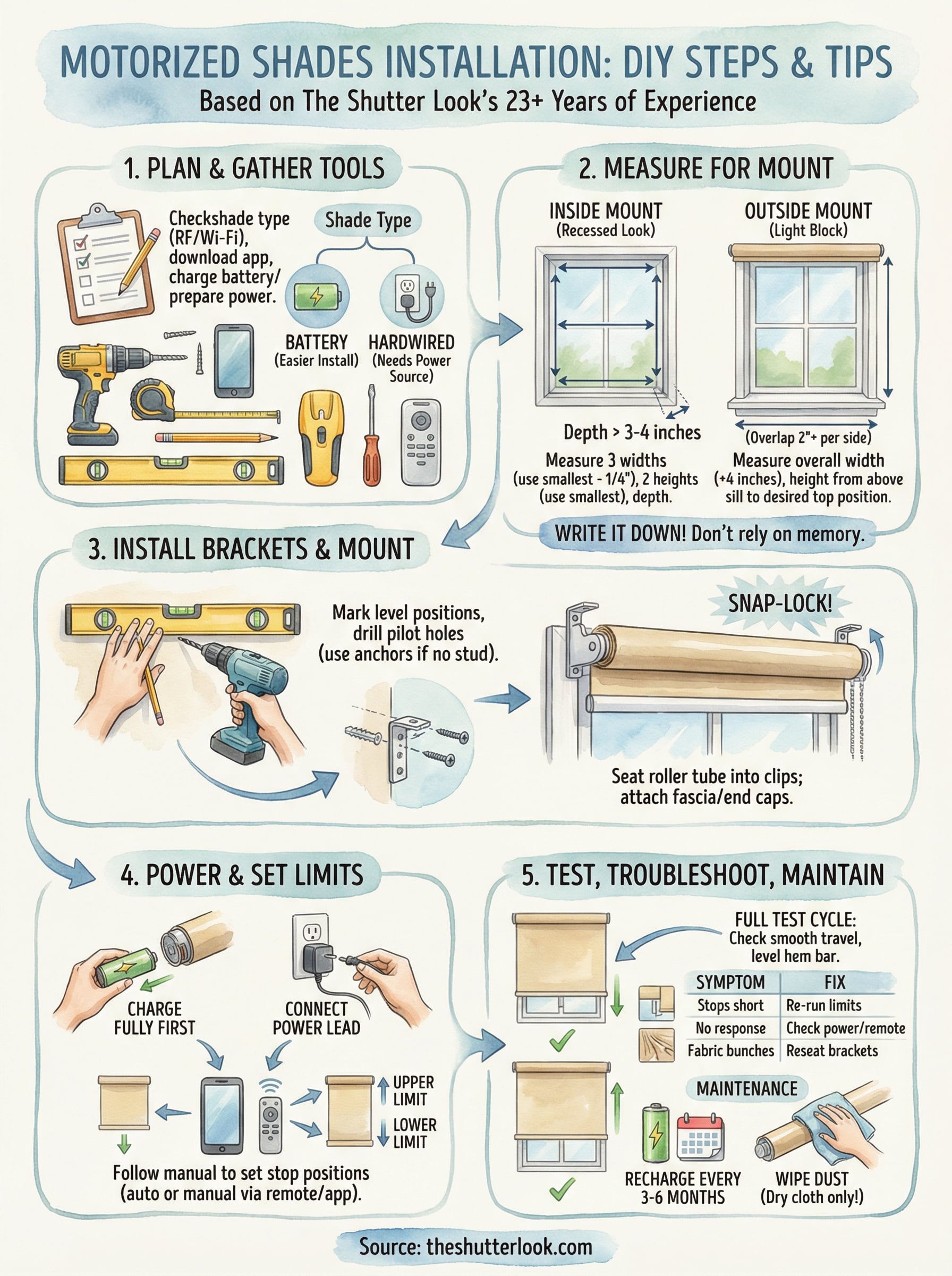motorized shades installation infographic