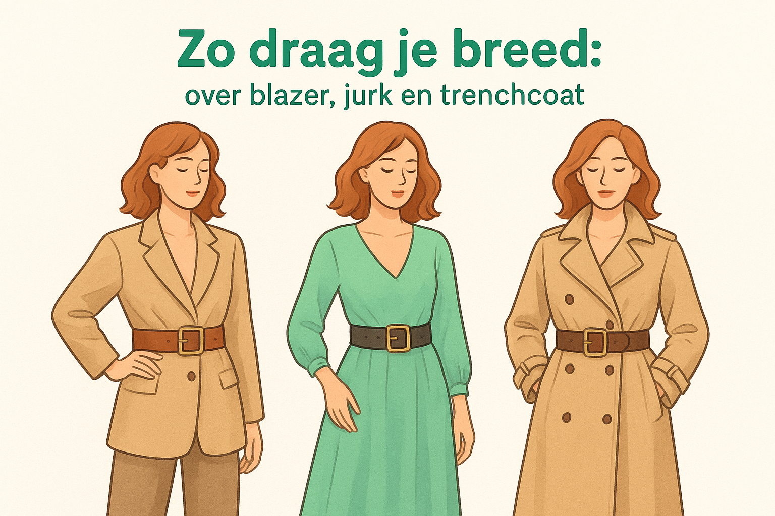 Zo draag je breed: over blazer, jurk en trenchcoat