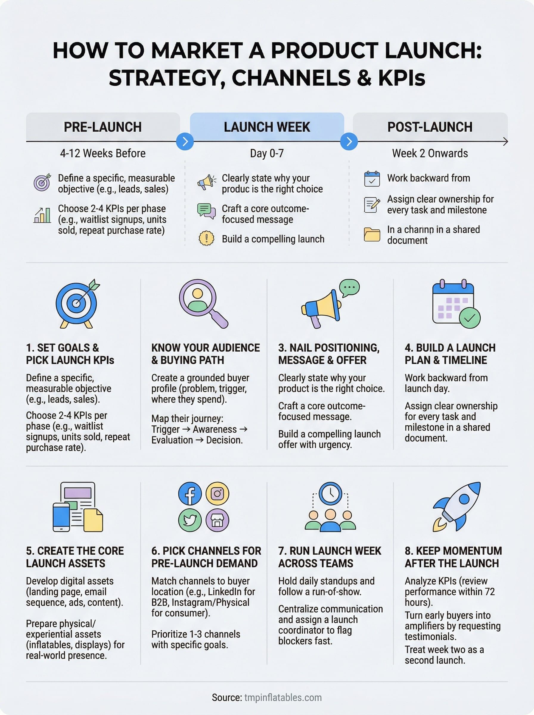how to market a product launch infographic