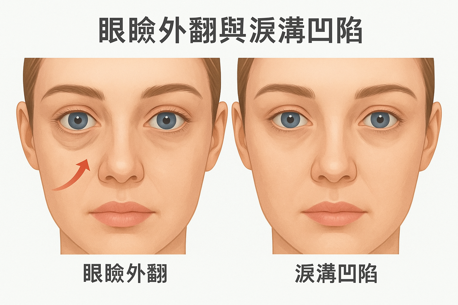眼瞼外翻與淚溝凹陷
