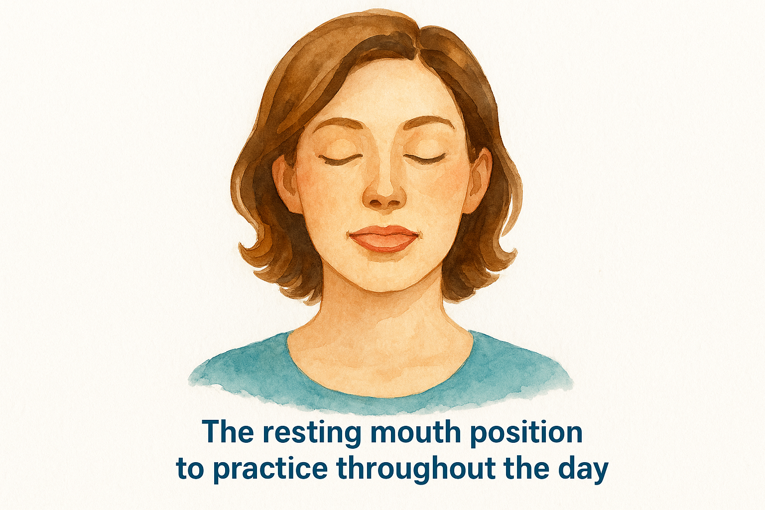 The resting mouth position to practice throughout the day