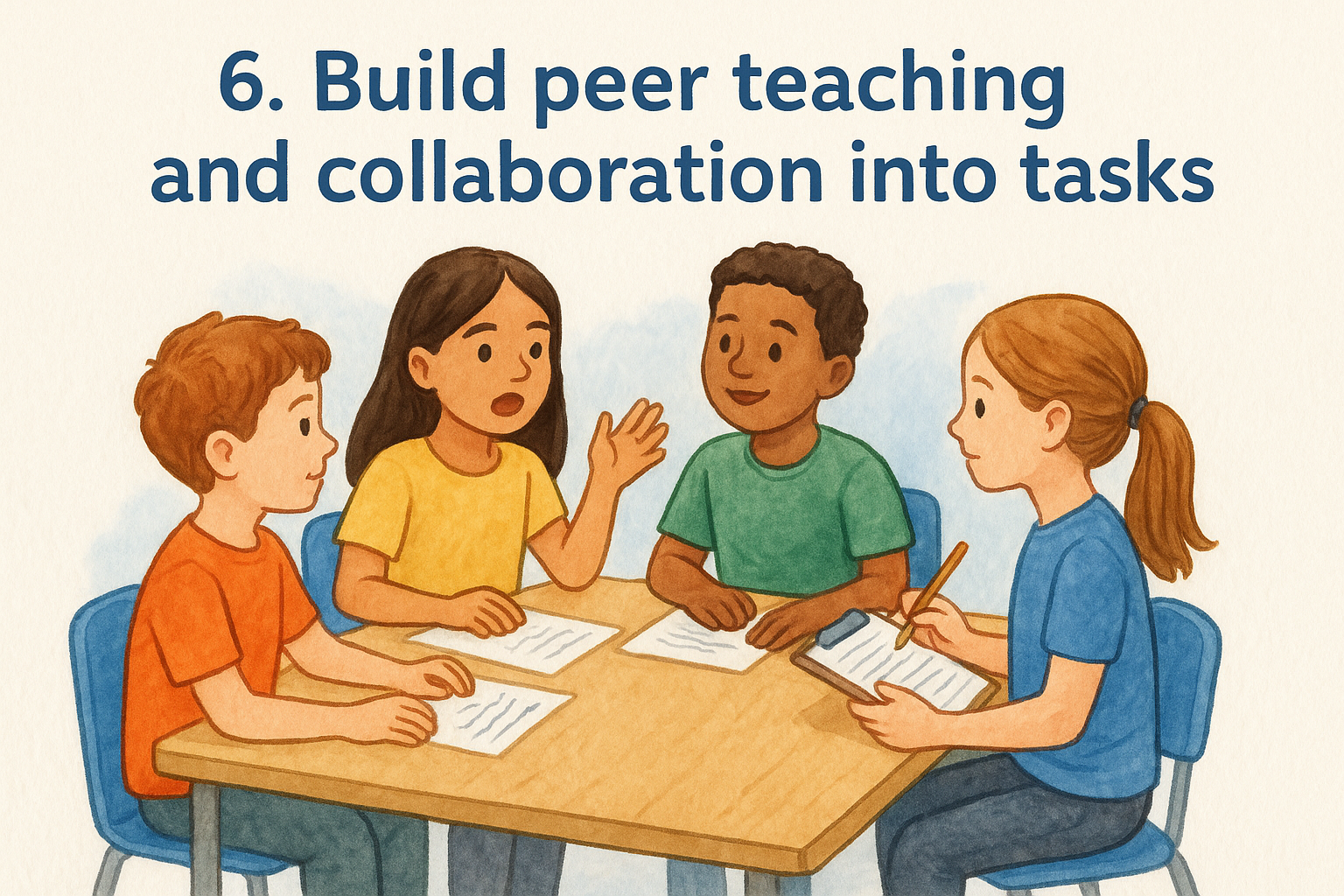 6. Build peer teaching and collaboration into tasks