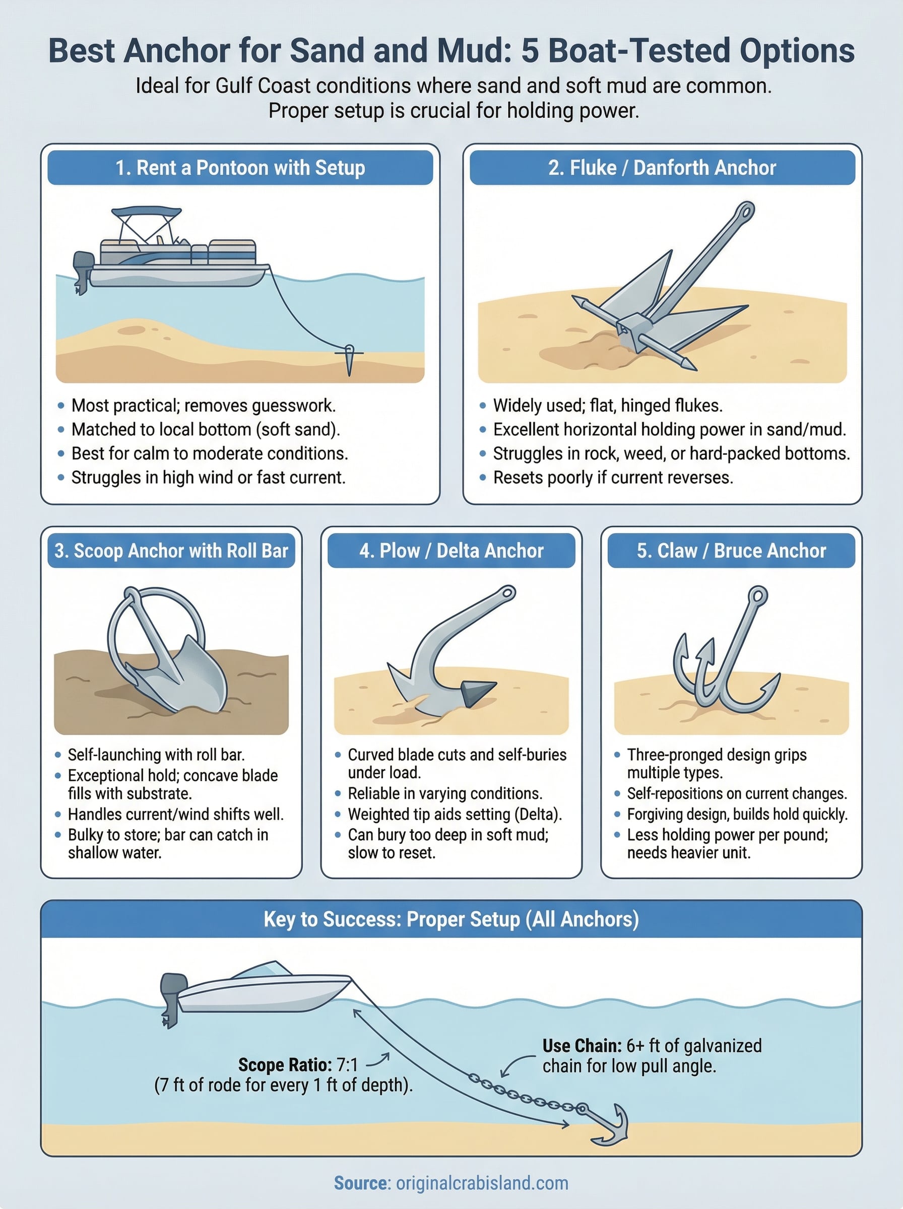 best anchor for sand and mud infographic
