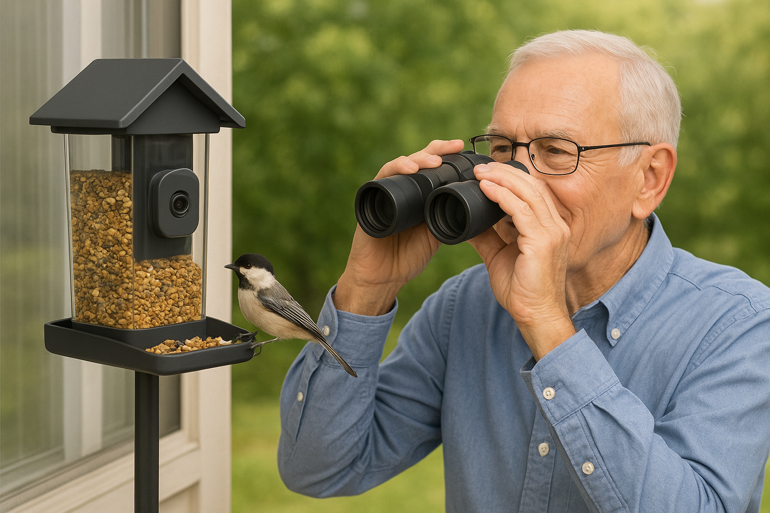 12. A birdwatching gift: camera feeder or binoculars