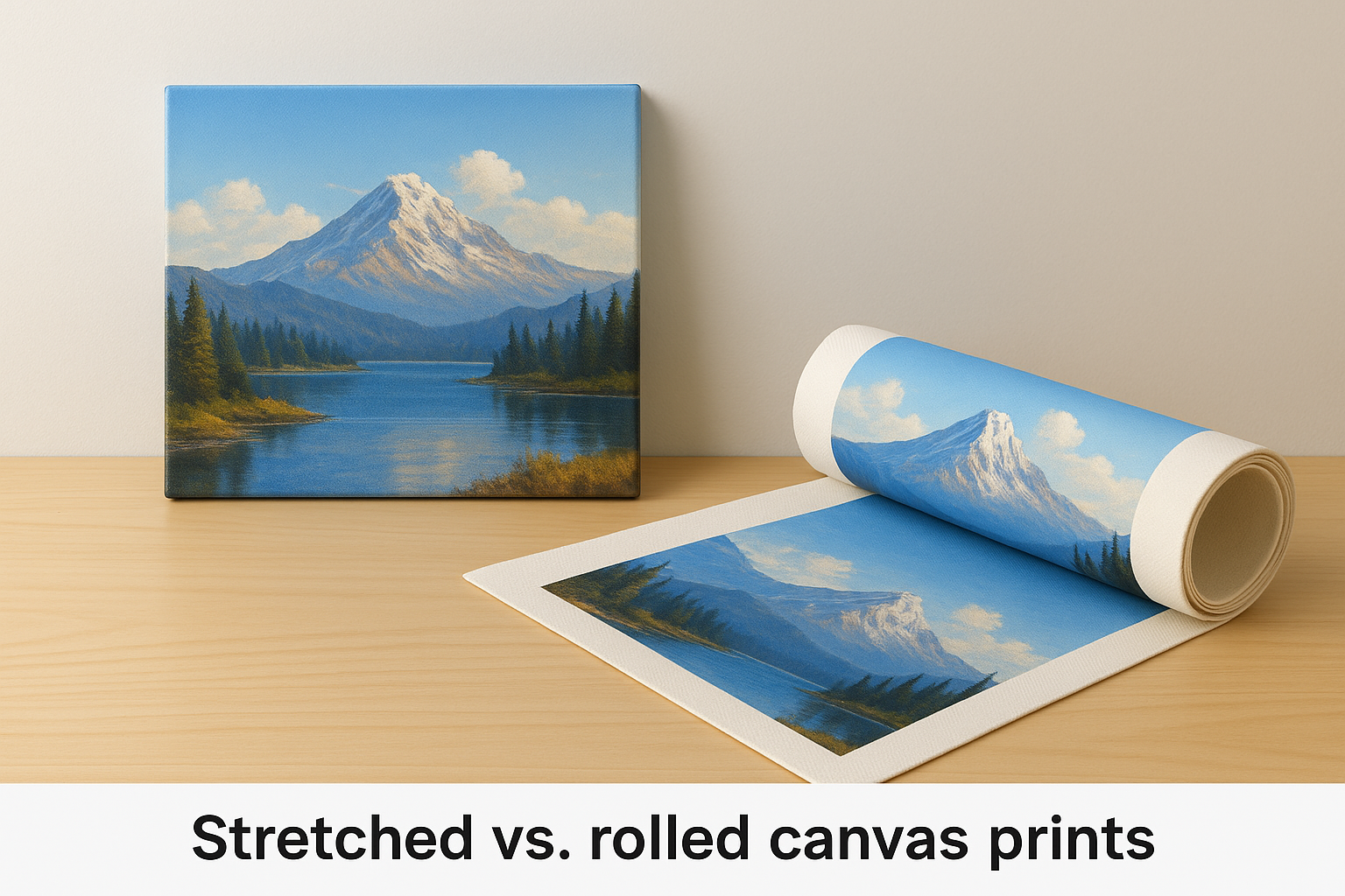 Stretched vs. rolled canvas prints