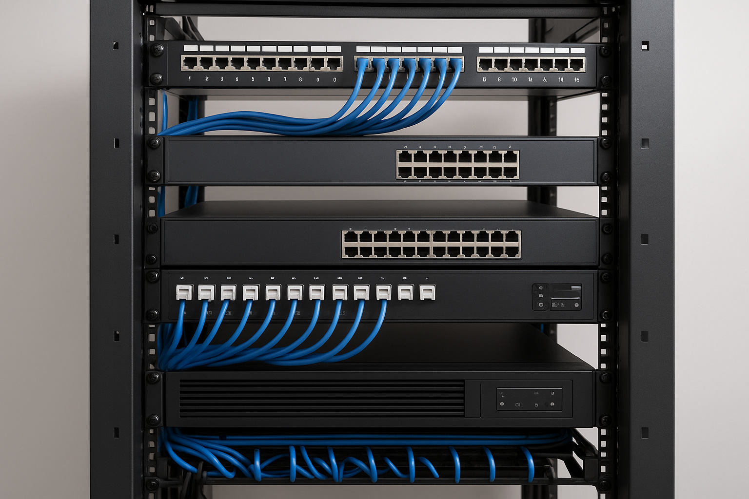 What goes inside a network rack