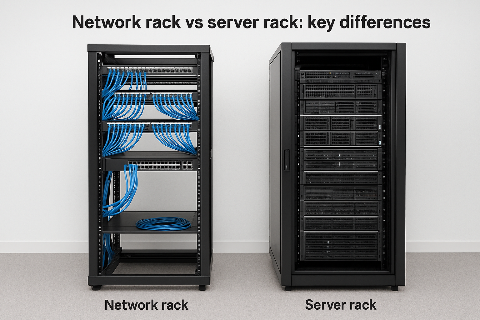 Network rack vs server rack: key differences