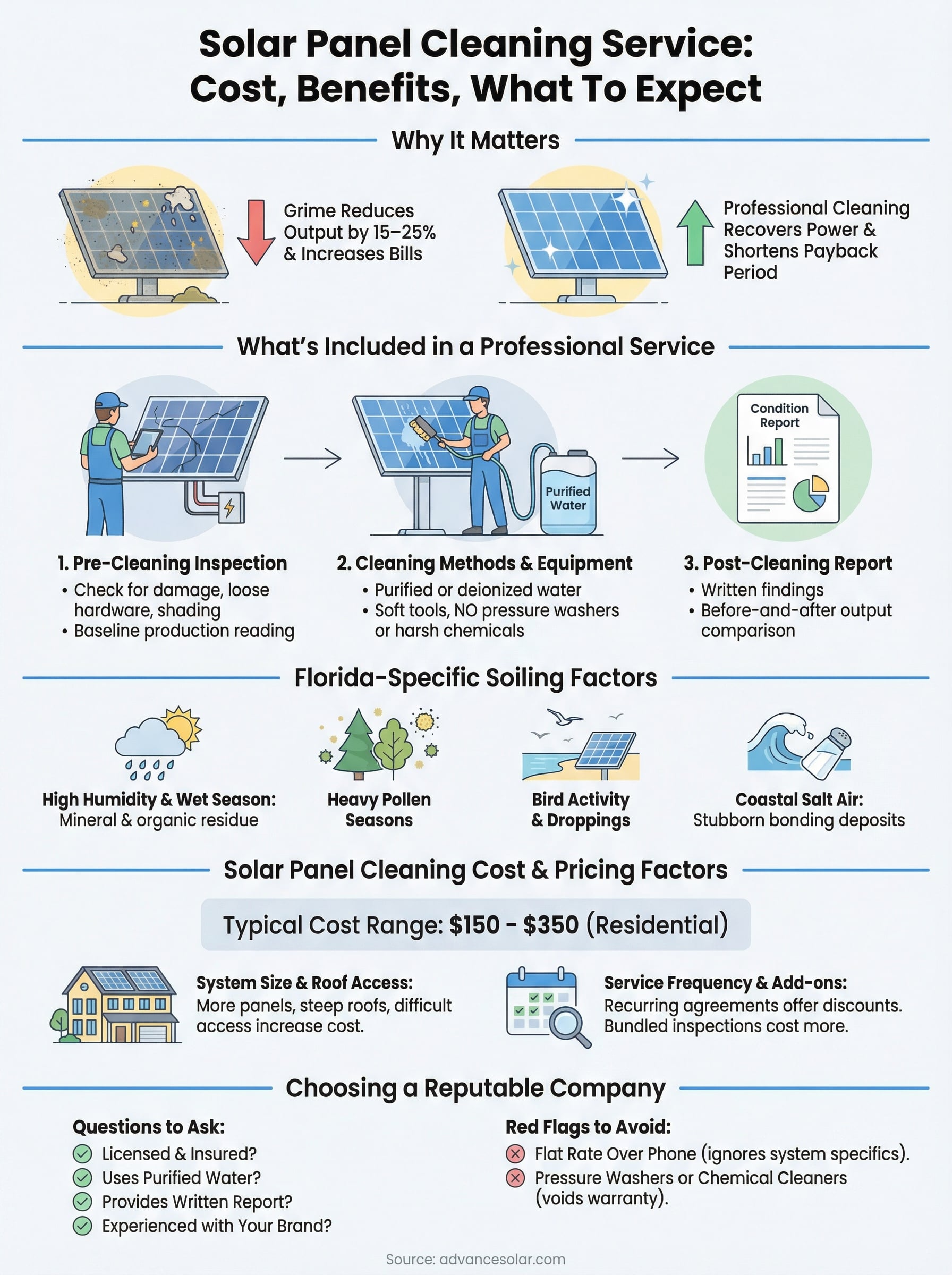 solar panel cleaning service infographic