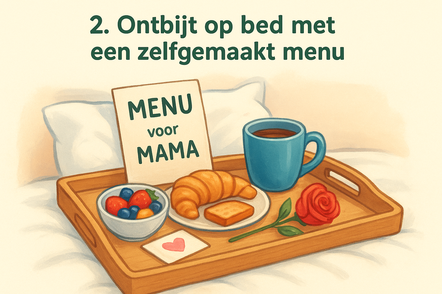 2. Ontbijt op bed met een zelfgemaakt menu