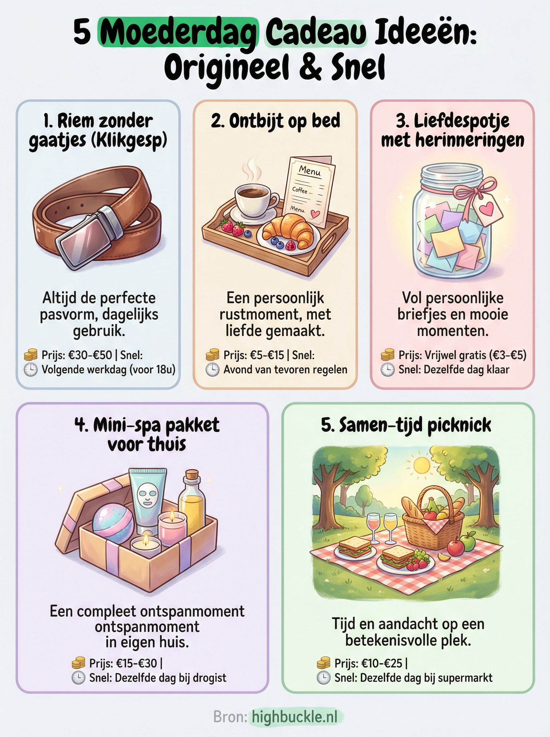 moederdag cadeau ideeën infographic