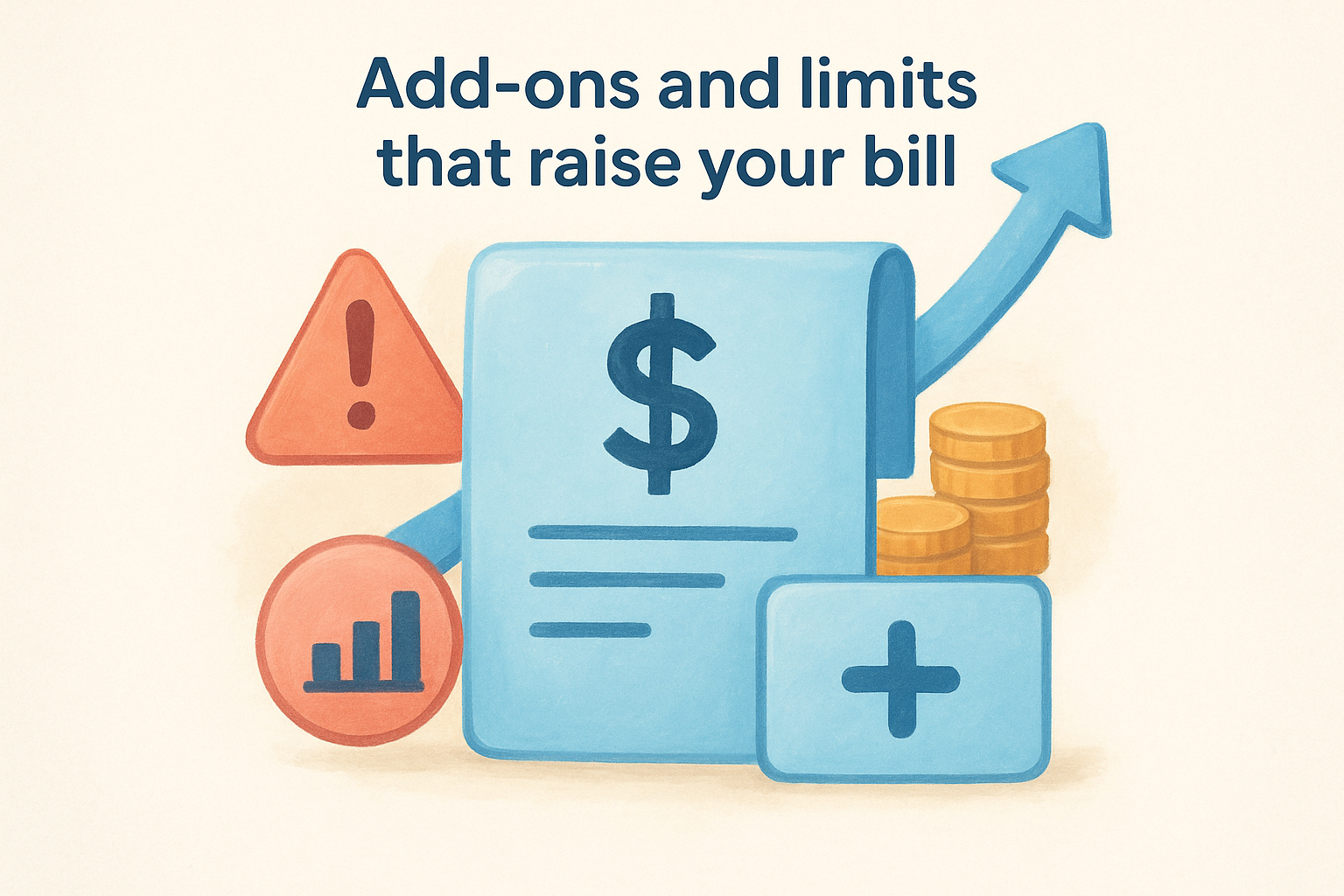 Add-ons and limits that raise your bill
