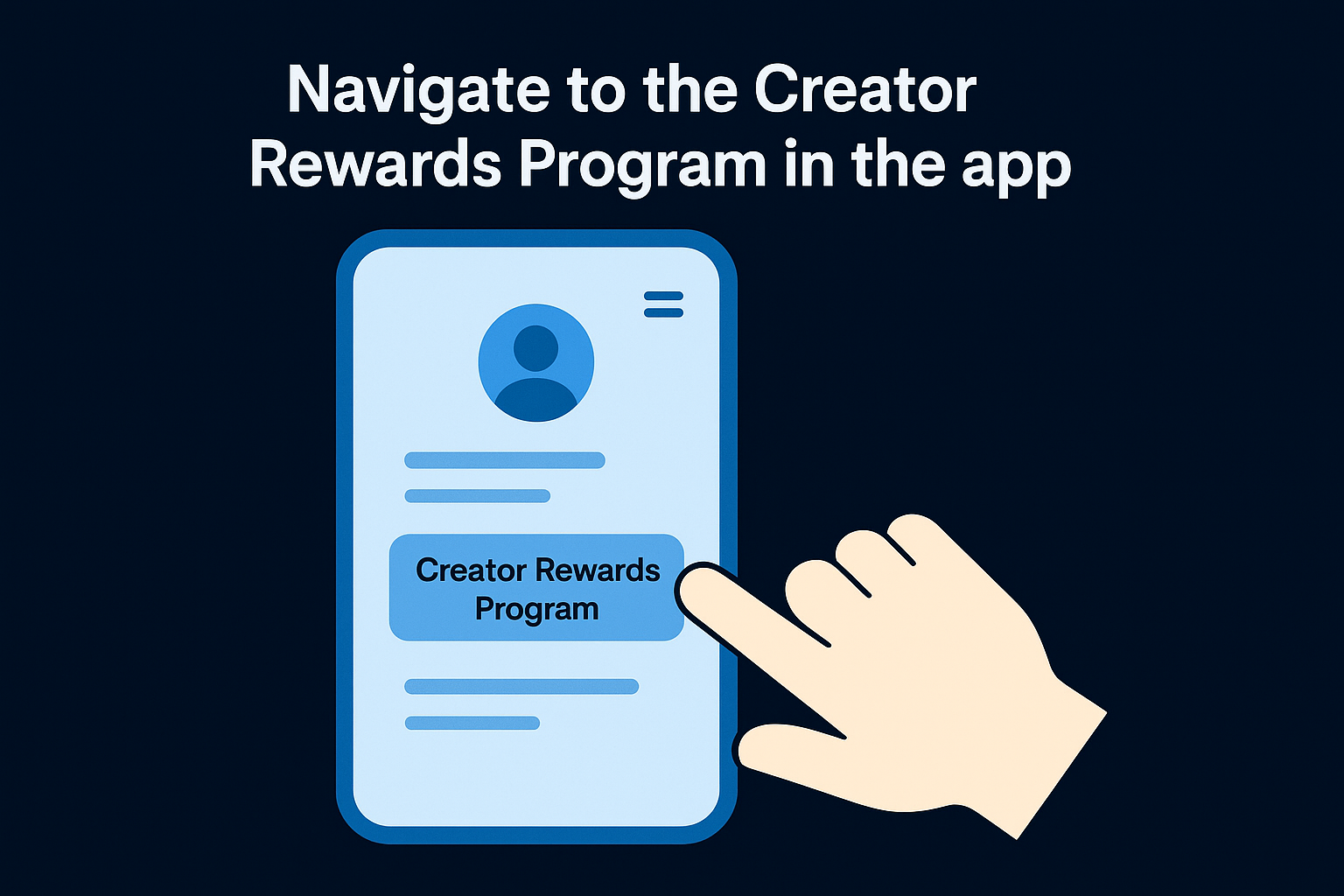 Navigate to the Creator Rewards Program in the app