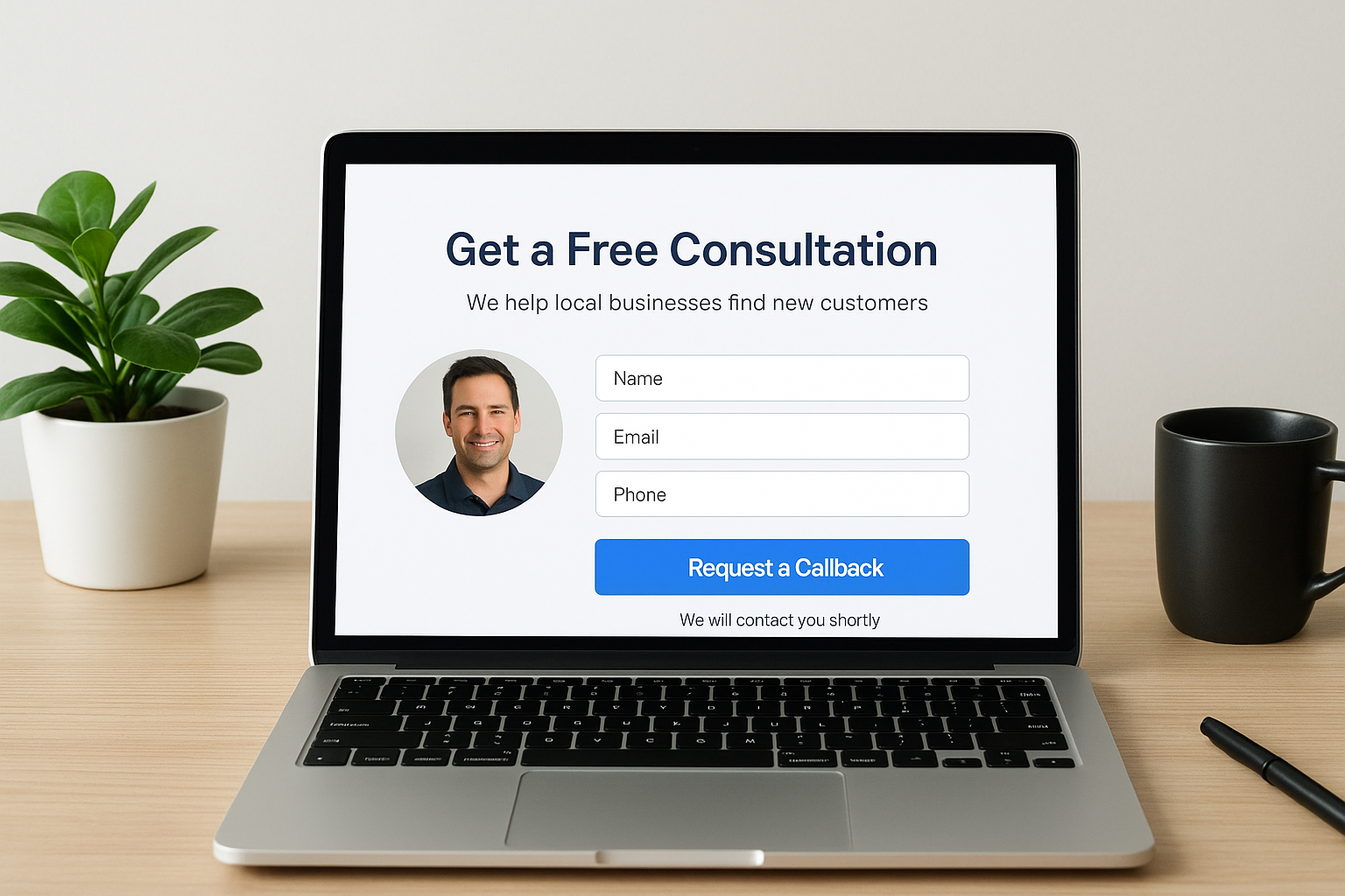 1. Client Factory service business lead capture template for Leadpages