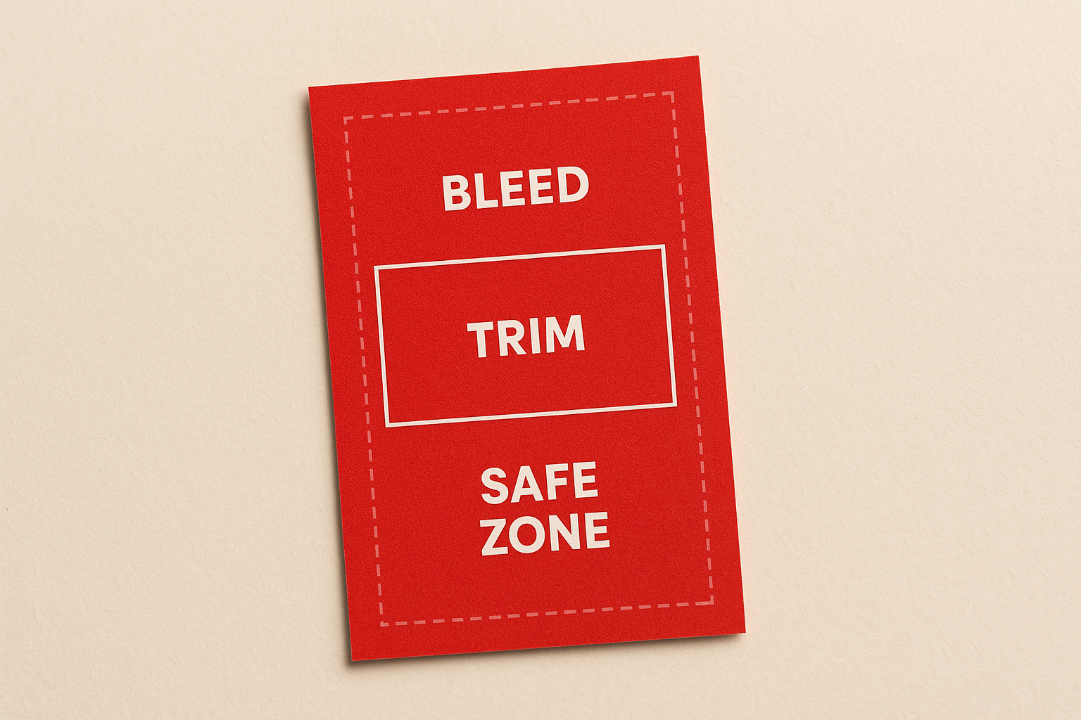 Bleed, trim, and safe zones