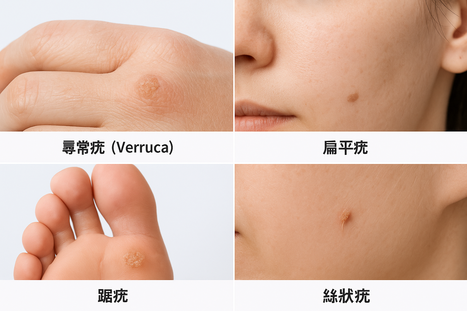 常見適合治療的疣種類