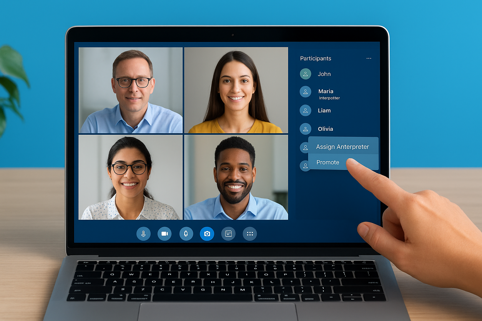 Promote interpreters during a live meeting