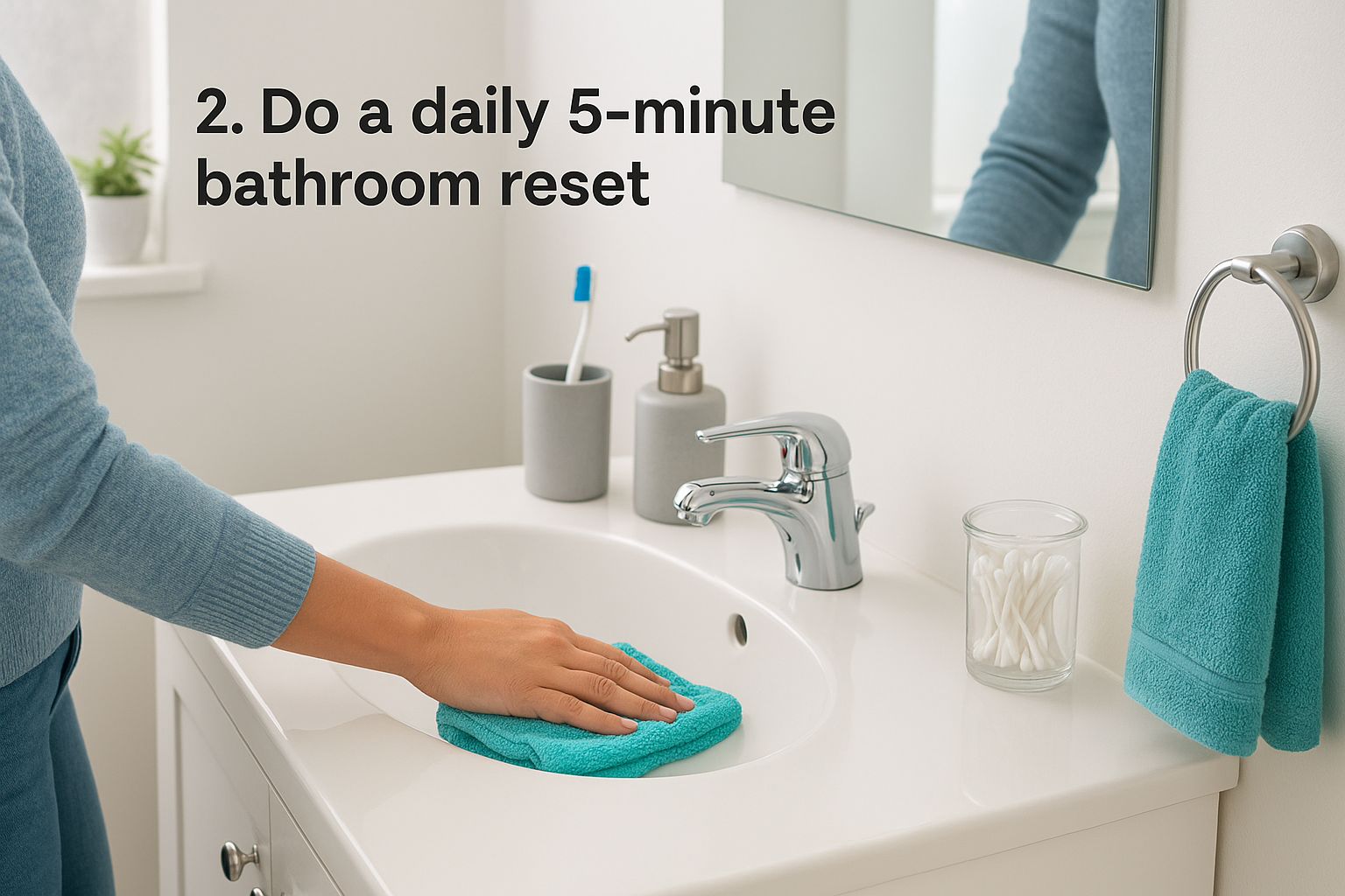 2. Do a daily 5-minute bathroom reset