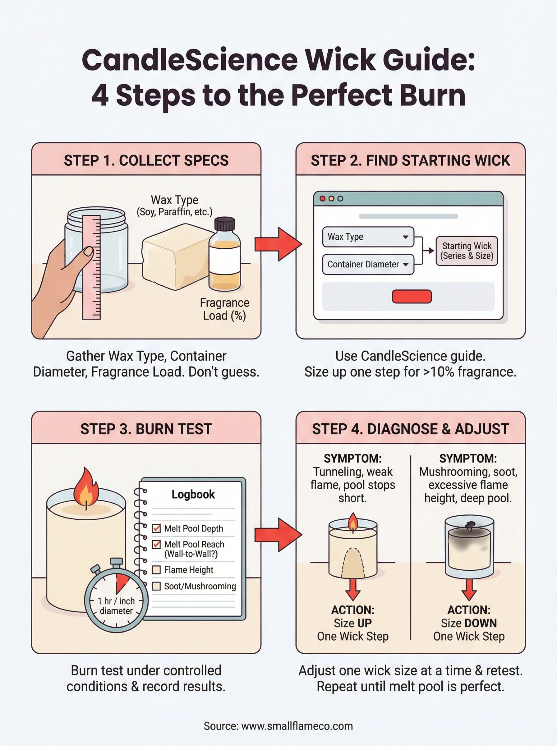 candlescience wick guide infographic