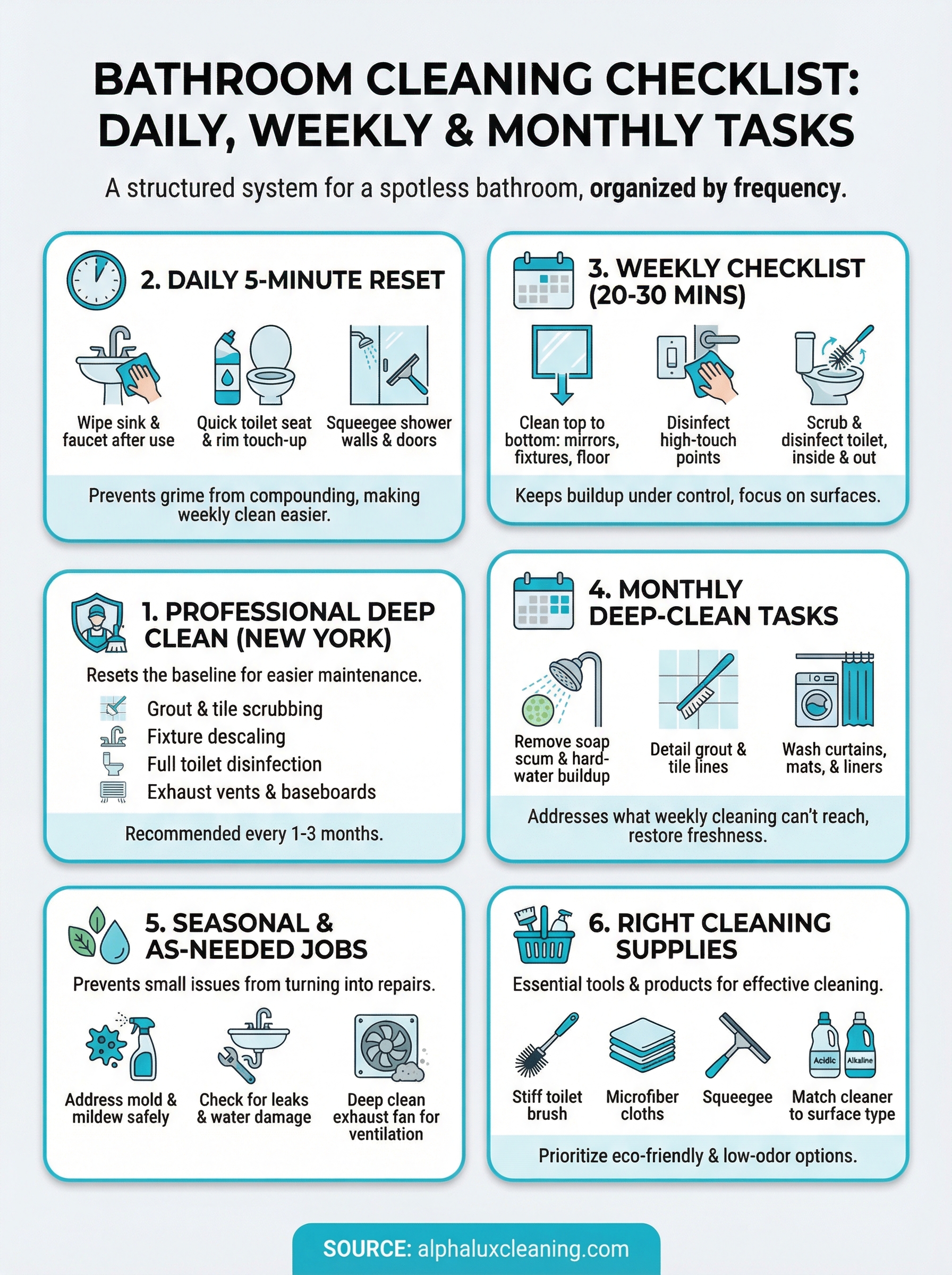 bathroom cleaning checklist infographic