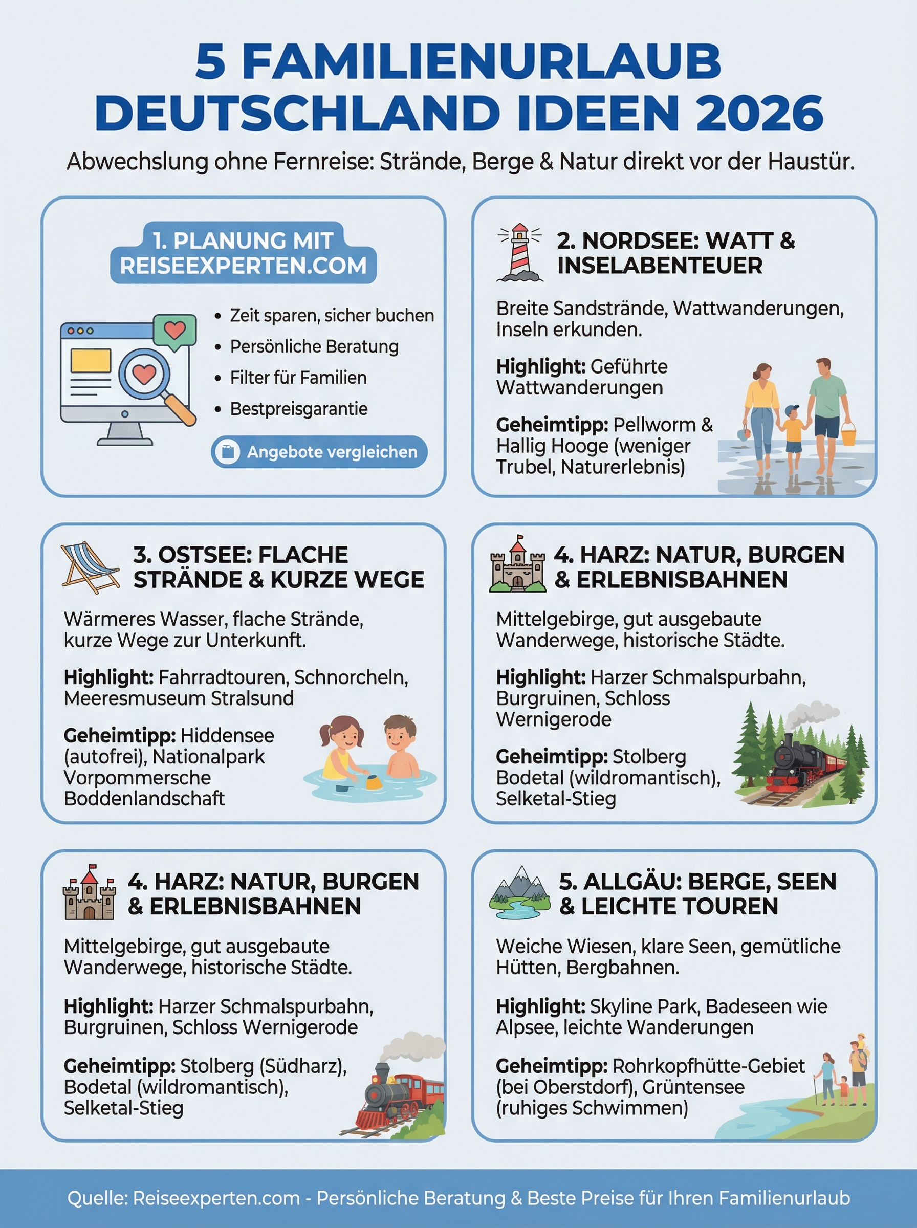 familienurlaub deutschland ideen infographic